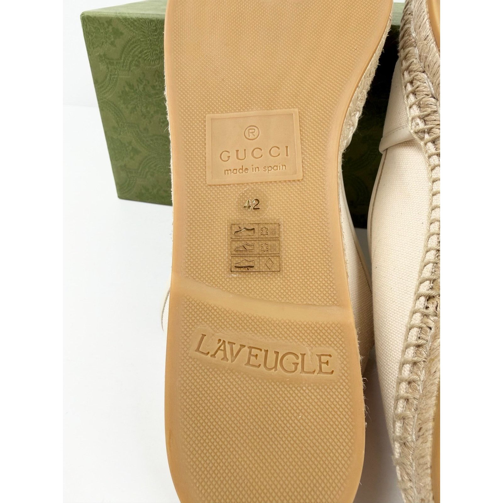 Gucci Size 42EU/9US - Gucci Canvas Logo Beige Espadrilles NEW Size US 9 / EU 42 - 8 Thumbnail