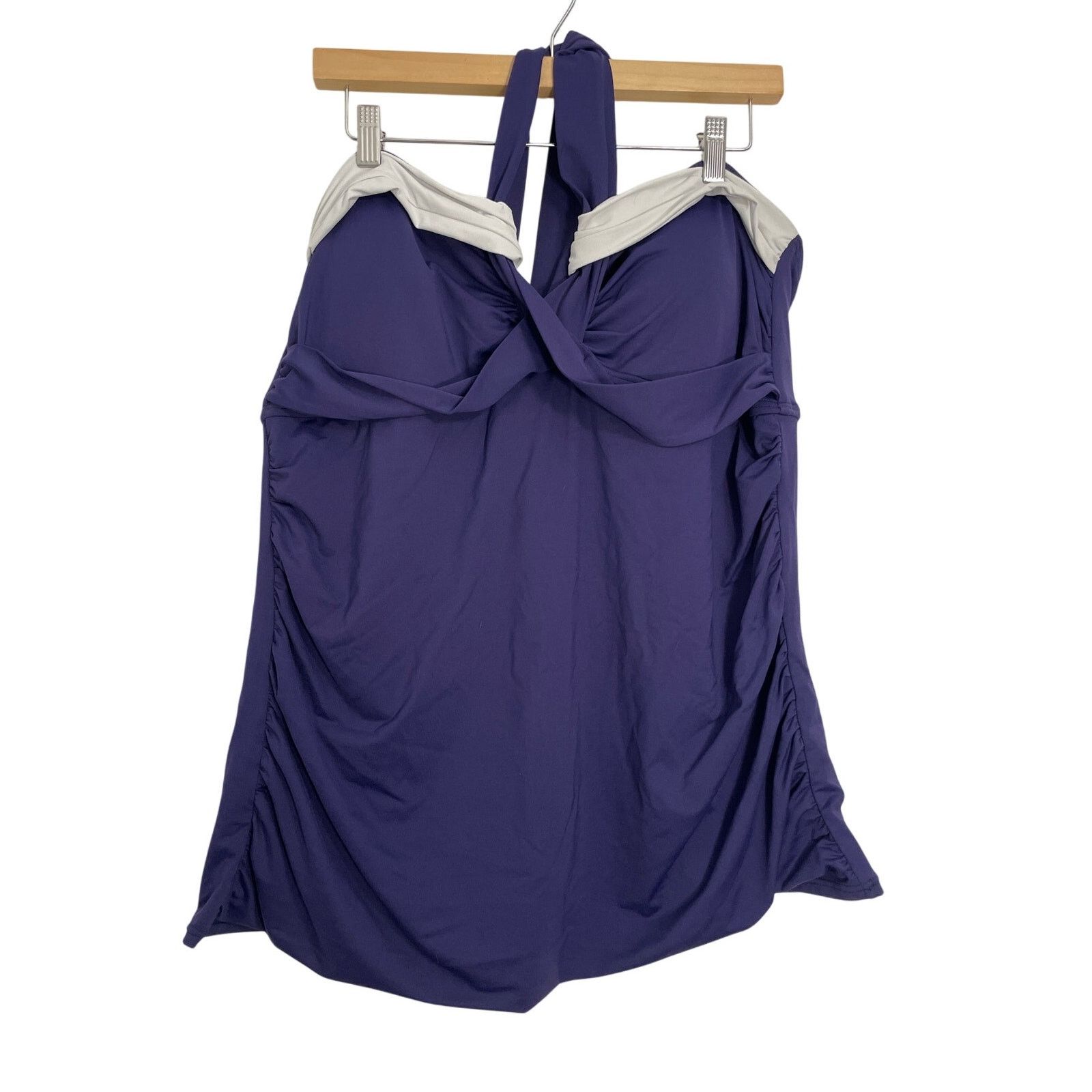 Other Anne Cole Contrast Trim Halter Tankini Swimsuit Top 22W Size XXL / US 16-18 / IT 52-54 - 3 Thumbnail