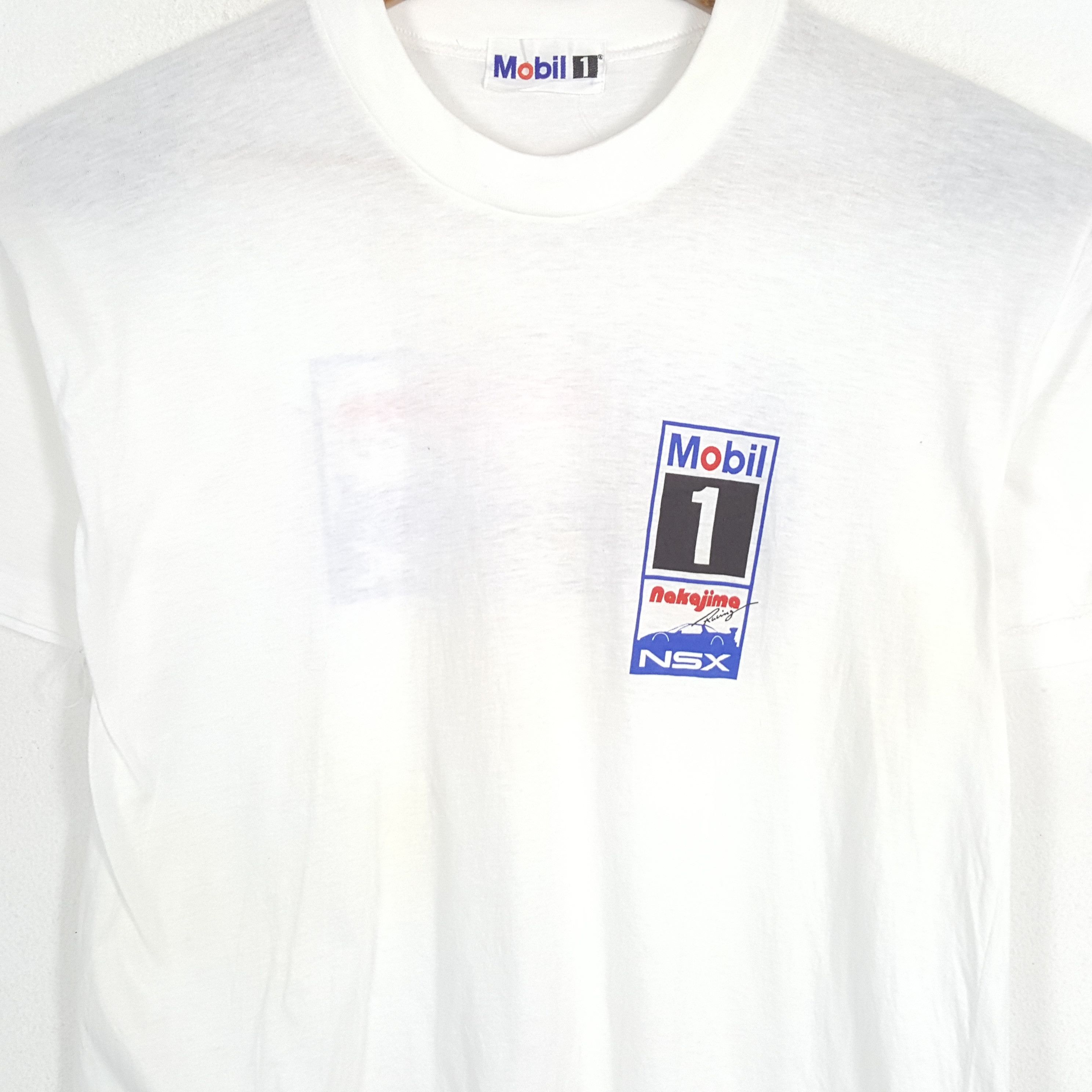 Japanese Brand × Vintage Vintage MOBIL 1 NAKAJIMA RACING NSX Honda Team T-Shirts Size US M / EU 48-50 / 2 - 4 Thumbnail