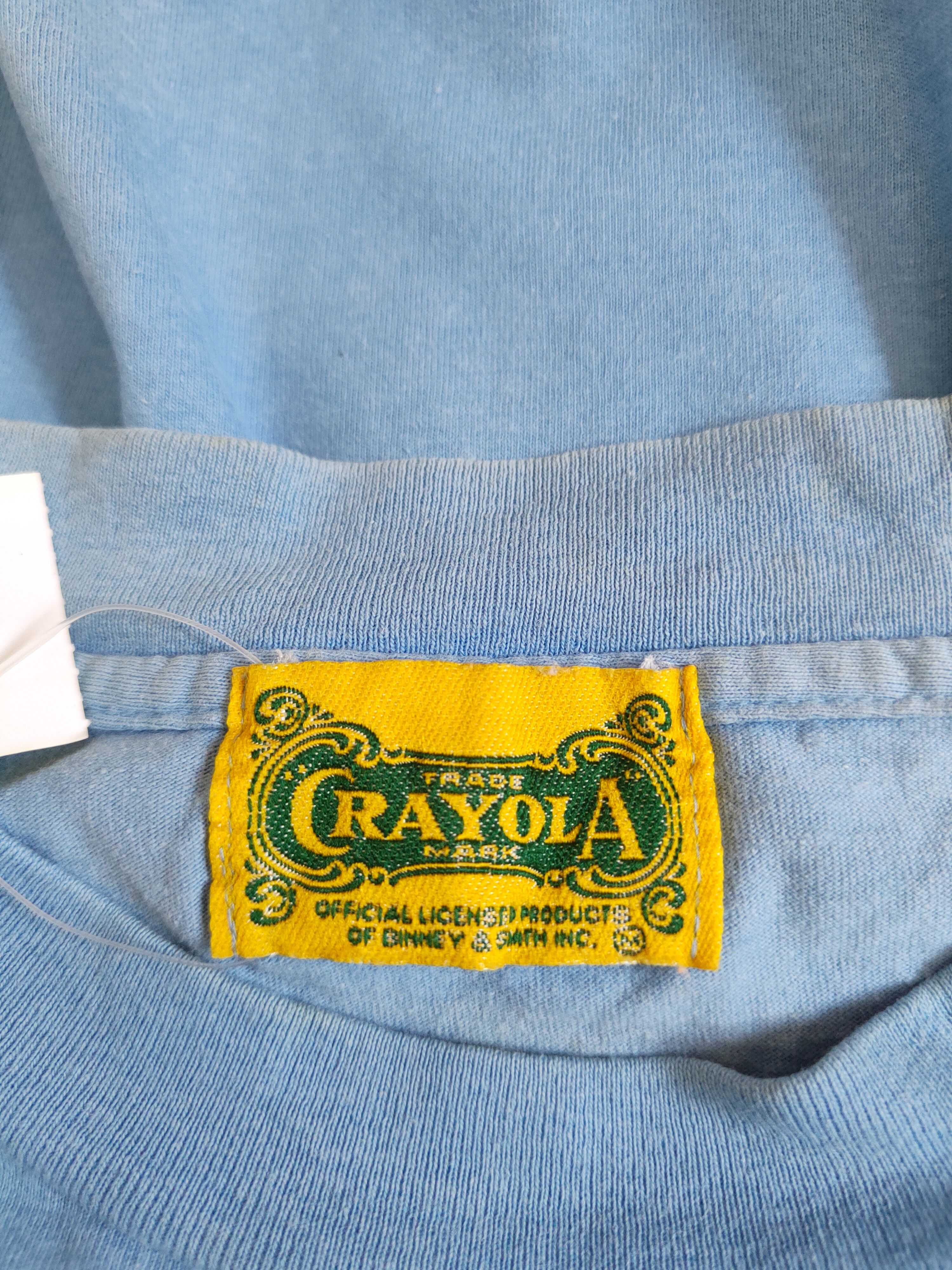Vintage Crayola vintage cartoon Blue faded tee T-shirts #S2297 Size US L / EU 52-54 / 3 - 11 Thumbnail