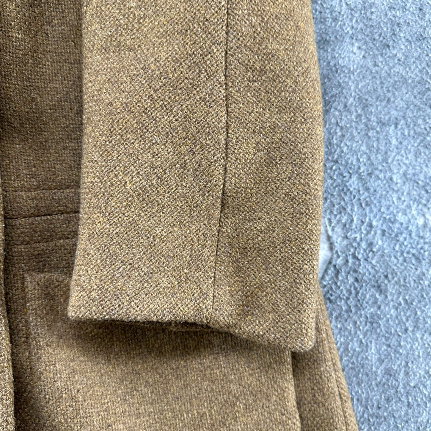 Vintage VINTAGE Union Label Wool Coat Womens M Brown Long Overcoat Faux Fur Double Breasted 50s 60s Coat Women Mens? Size M / US 6-8 / IT 42-44 - 5 Thumbnail
