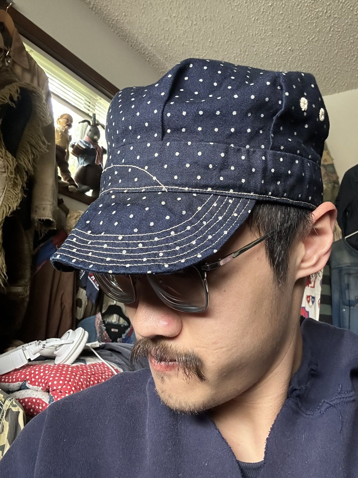 Sugar Cane Union Made Polka Dots Newboys wabash conductor kountry cap Size ONE SIZE - 9 Thumbnail