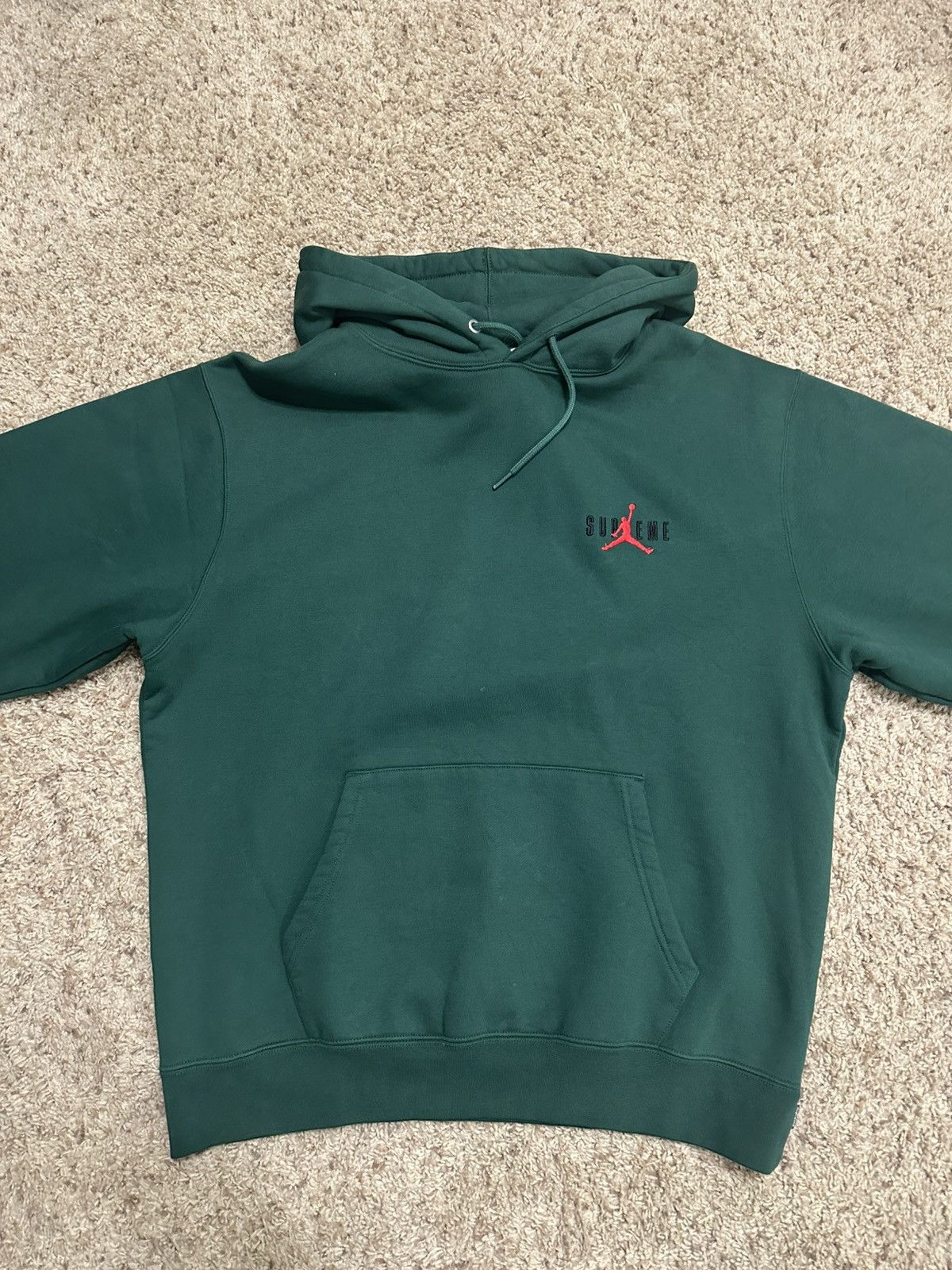 Jordan Brand × Supreme SUPREME X JORDAN HOODED SWEATSHIRT GREEN SIZE LARGE Size US L / EU 52-54 / 3 - 2 Thumbnail