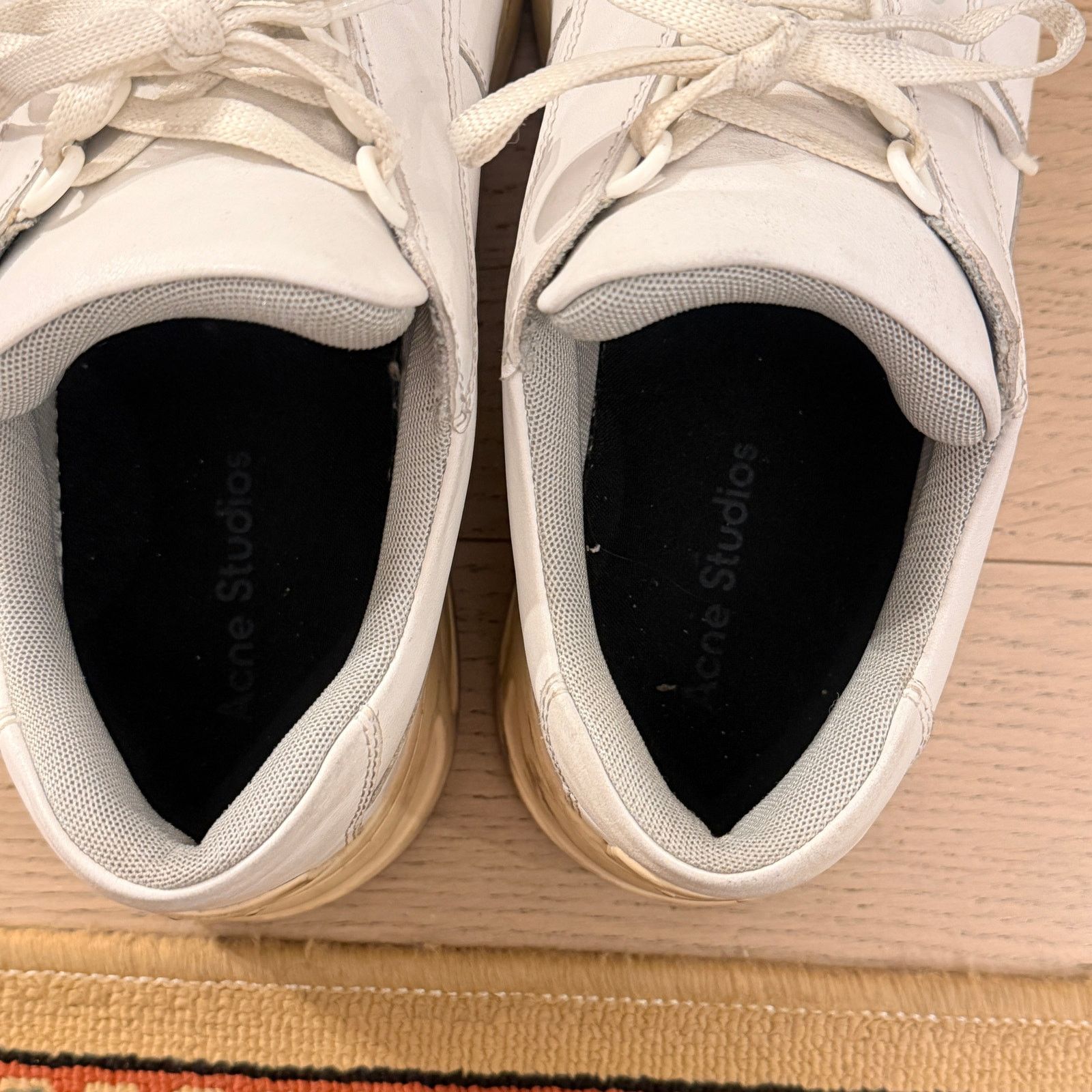 Acne Studios Acne Studios White Leather Low Top Sneakers Gum Sole Size US 10 / IT 40 - 7 Thumbnail