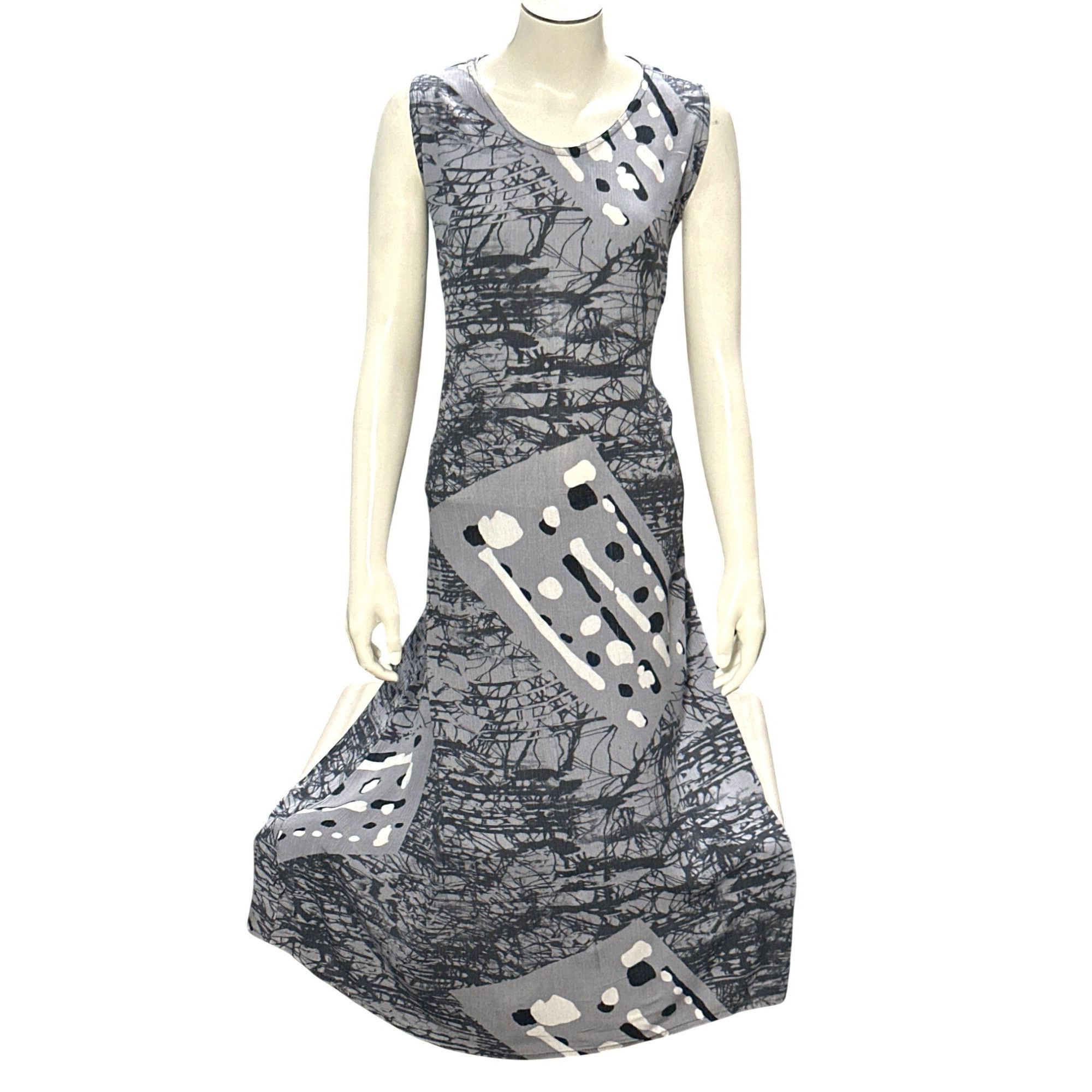 Other CCC Sleeveless A Line Gray Abstract Art Print Maxi Dress Wit Size S / US 4 / IT 40 - 1 Thumbnail