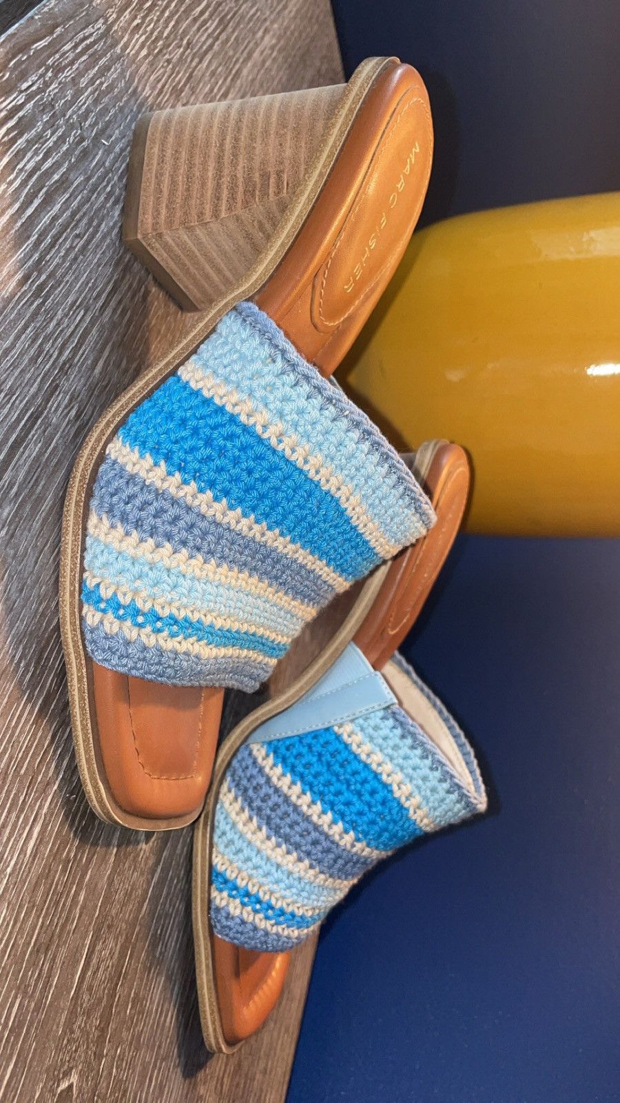 Marc Fisher Marc Fisher Woven Platform Sandals — Blue Size US 7.5 / IT 37.5 - 3 Thumbnail