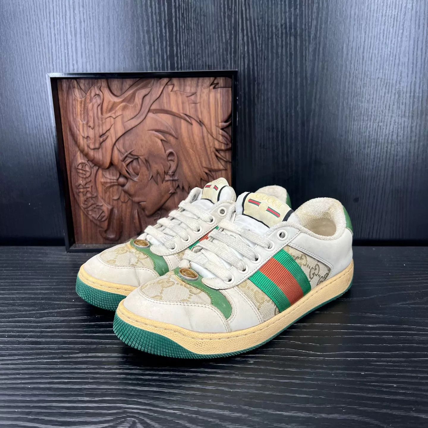 Gucci Gucci Distressed Sneaker Gray-Green Women's 35.5 Size US 5 / IT 35 - 1 Thumbnail