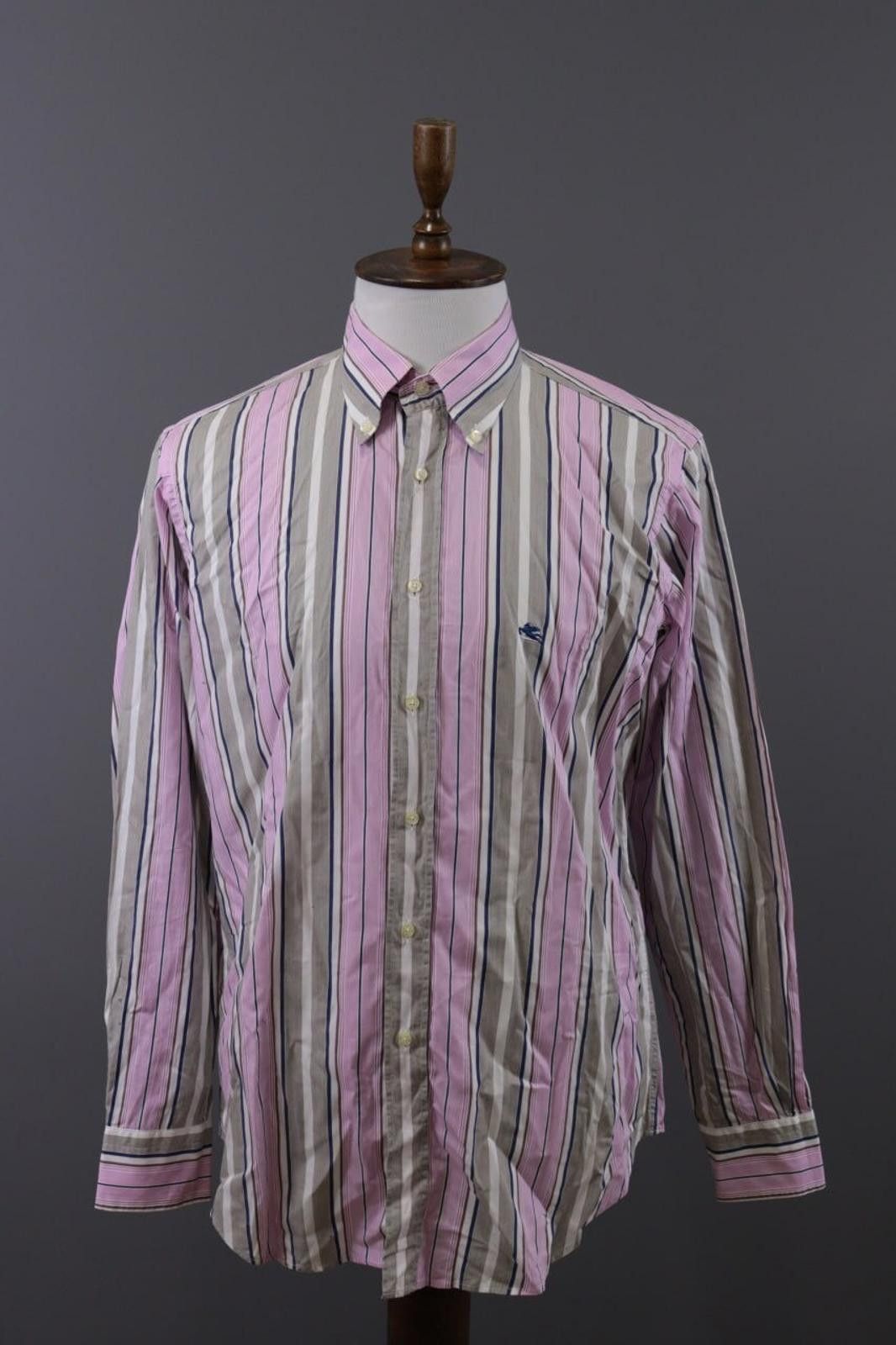 Etro Etro Milano Multicolor Striped Button Down Shirt Size 43 Size US M / EU 48-50 / 2 - 1 Thumbnail