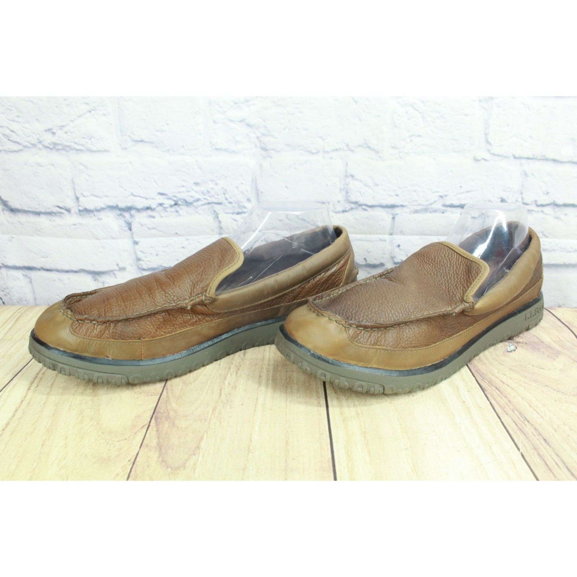 L.L. Bean LL Bean Men’s Brown Shearling Moccasin Slippers Size US 12 / EU 45 - 3 Thumbnail