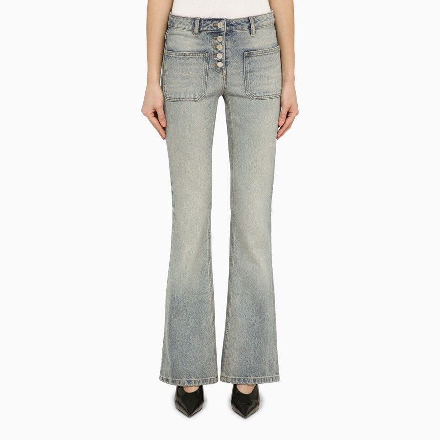 Courreges o1d2blof0824 Washed-Effect Denim Jean in Light Blue Size 27" / US 4 / IT 40 - 1 Thumbnail