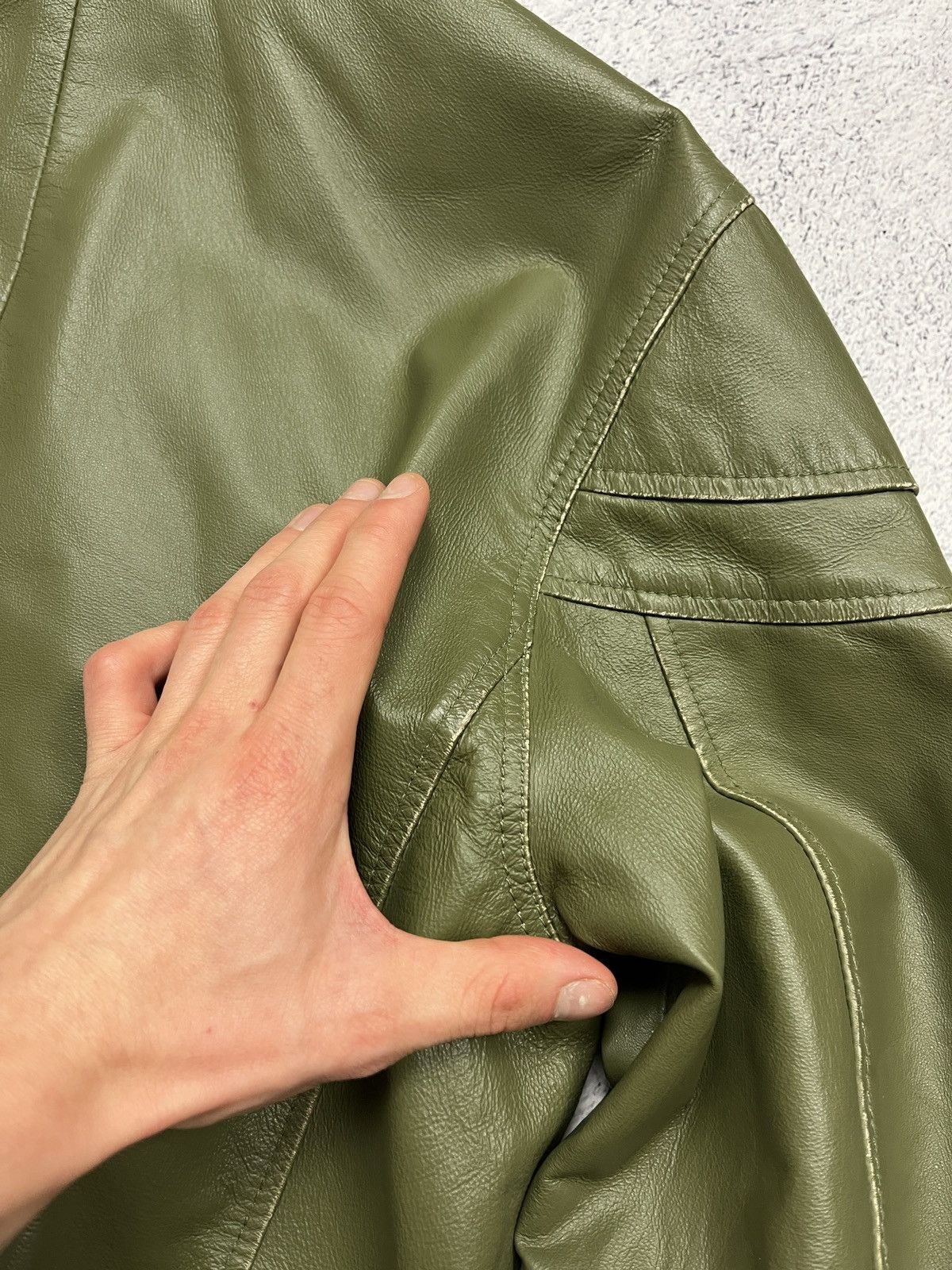 Puma Puma Green Leather Jacket Motorcycle Avant Garde Hype Rare Size US S / EU 44-46 / 1 - 17 Thumbnail