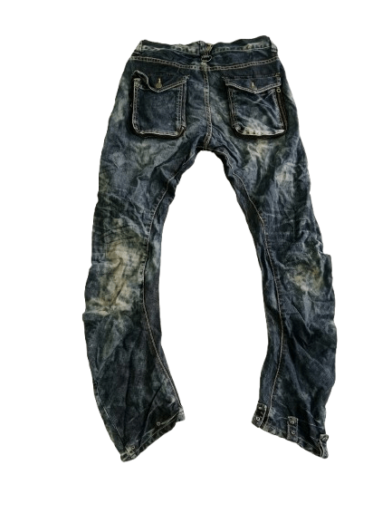 Other Vintage PPFM Blue Jeans Japanese Brand Acid Wash Style Size US 33 - 3 Thumbnail