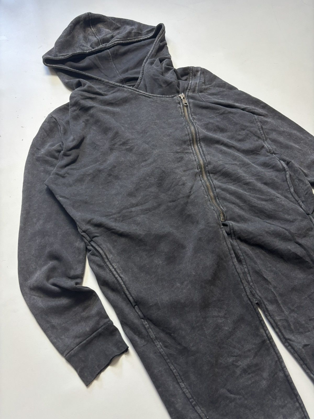 If Six Was Nine Avant garde washed asymmetric zip hoodie Rick Owens style Size M / US 6-8 / IT 42-44 - 3 Thumbnail