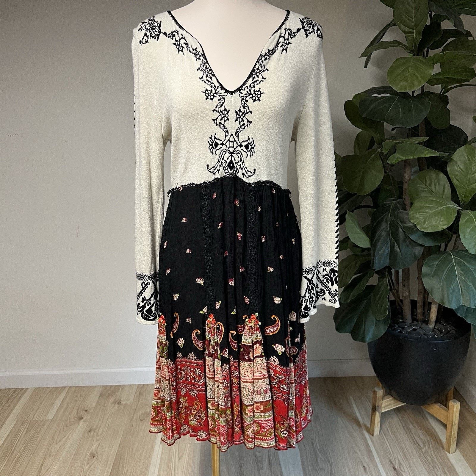 Other Boho Unique Stevie Nicks Gypsy Festival Country Bell Sleeve Size L / US 10 / IT 46 - 1 Thumbnail