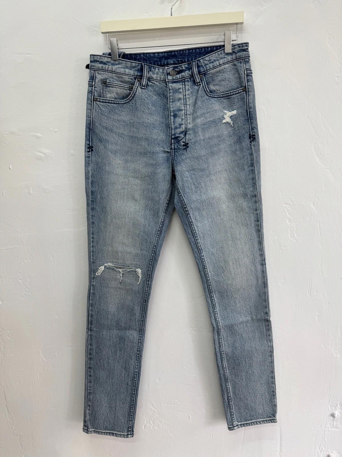 new Ksubi mens denim jeans chitch spray out yellow blue 32