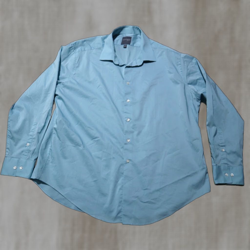 Madison Madison Dress Shirt Madison Slim Fit Button-Down Shirt Blue Adult Men 2XL 18 18.5 Cotton Regular Button Down Collar Blue Dress Shirt Mens XXL 2XL Size 48R - 1 Thumbnail