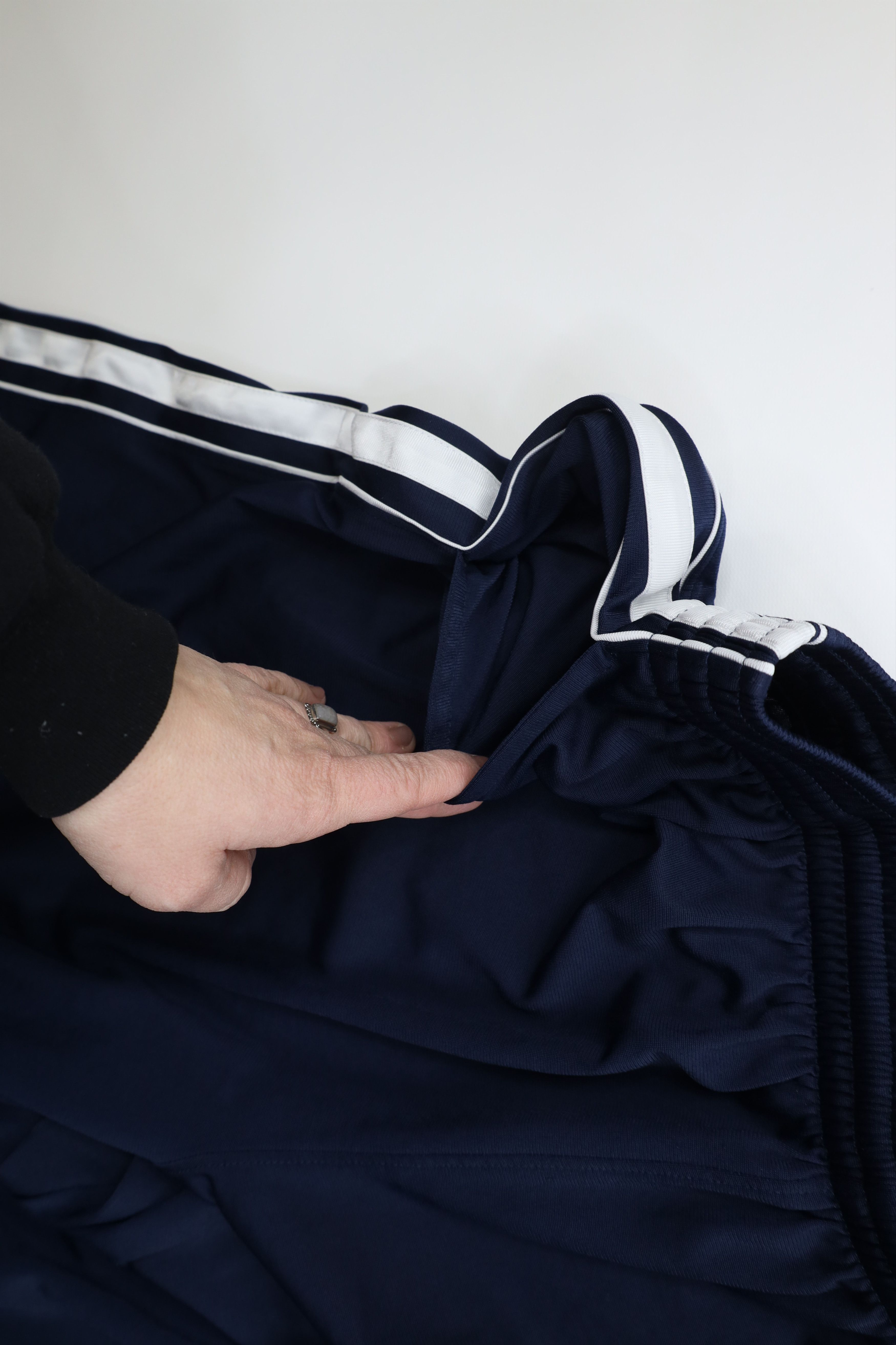 Nike Vintage Nike Mini Swoosh Striped Wide Leg Pants Navy Blue Size US 38 / EU 54 - 10 Thumbnail