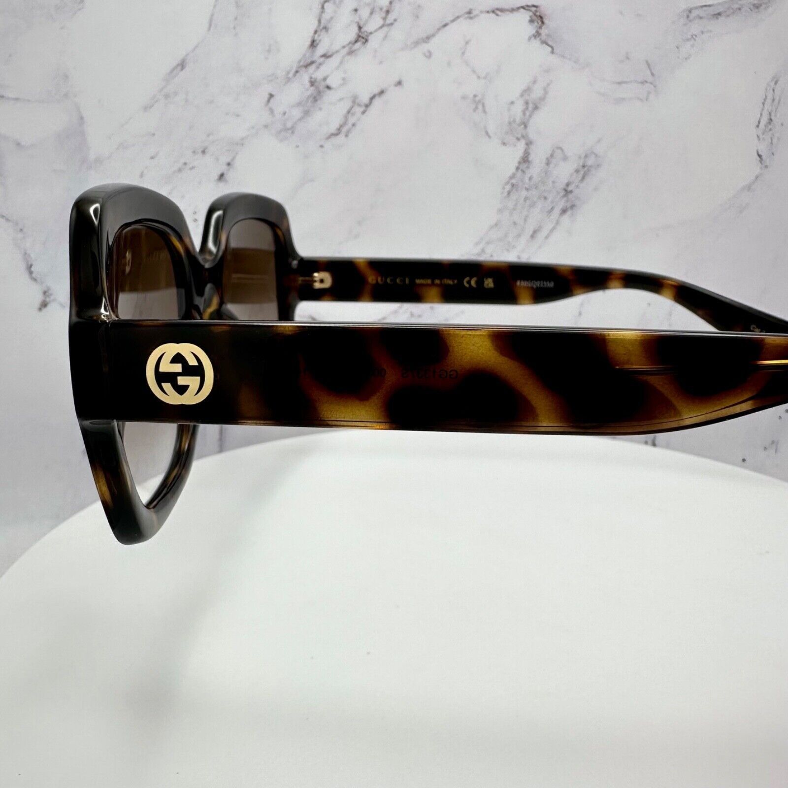 Gucci Gucci Sunglasses Brown Black Tortoise Gold GG Oversized Size ONE SIZE - 13 Thumbnail