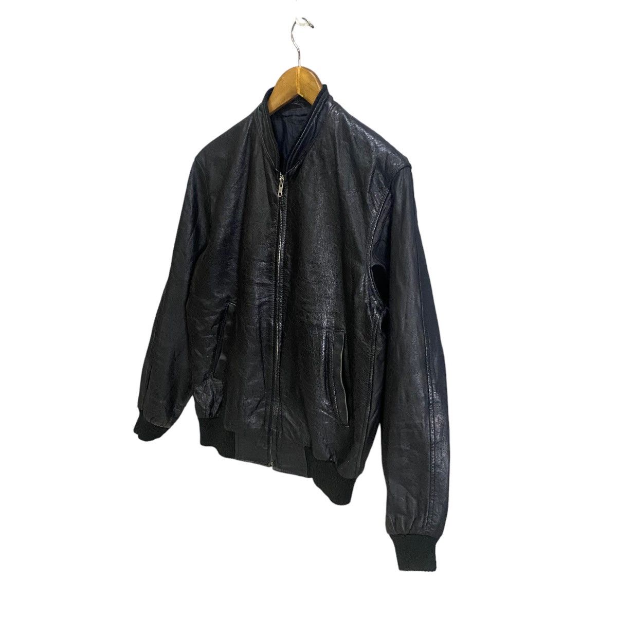 Genuine Leather Vintage 80s Bomber sheepskin leather jacket Size US M / EU 48-50 / 2 - 4 Thumbnail