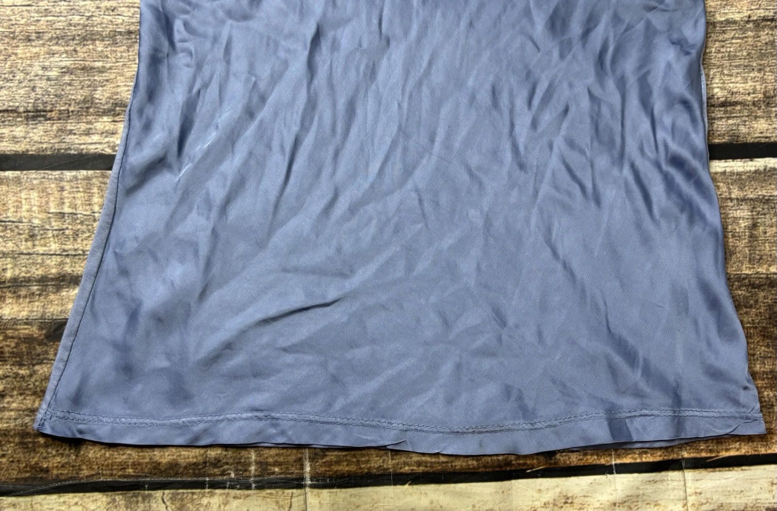 Other Brand Bazar Top Womens Small Satin Tee Silk Blend Italy Blue Size S / US 4 / IT 40 - 5 Thumbnail