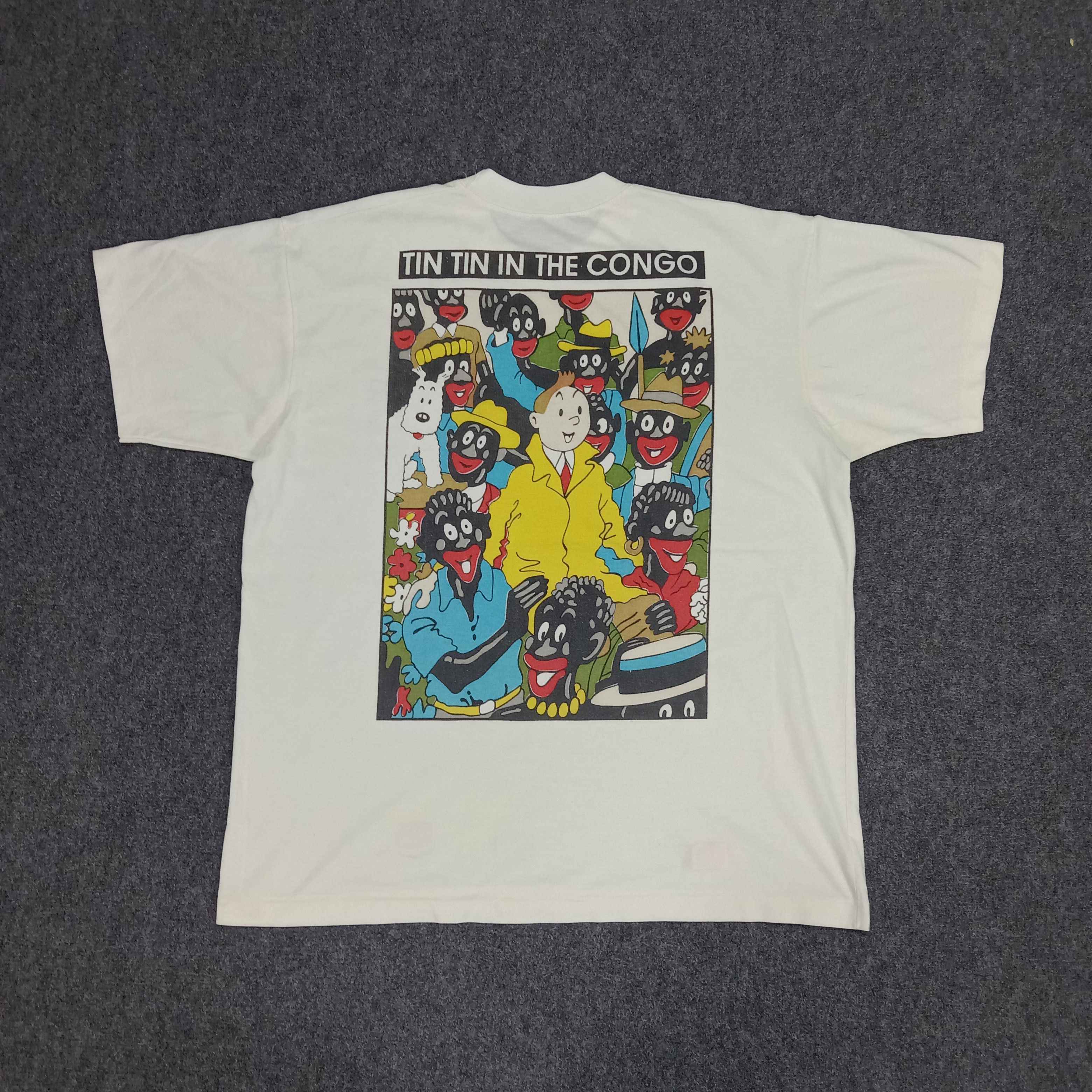 DC Comics × Vintage Tintin In The Congo American Cartoon Movie Tshirt Size US XL / EU 56 / 4 - 1 Thumbnail