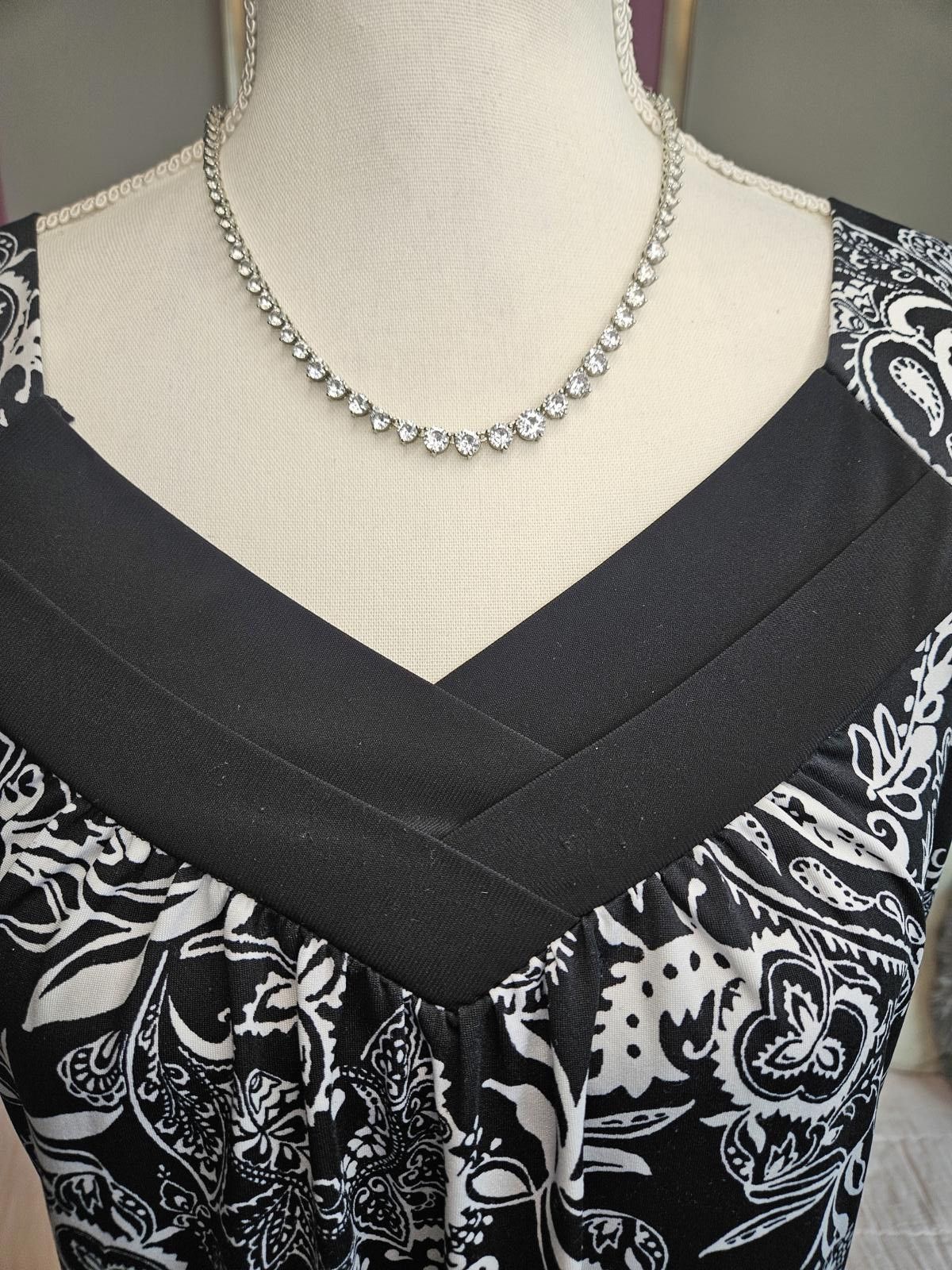 Designer Black & White Floral Maxi Dress Size L / US 10 / IT 46 - 2 Thumbnail