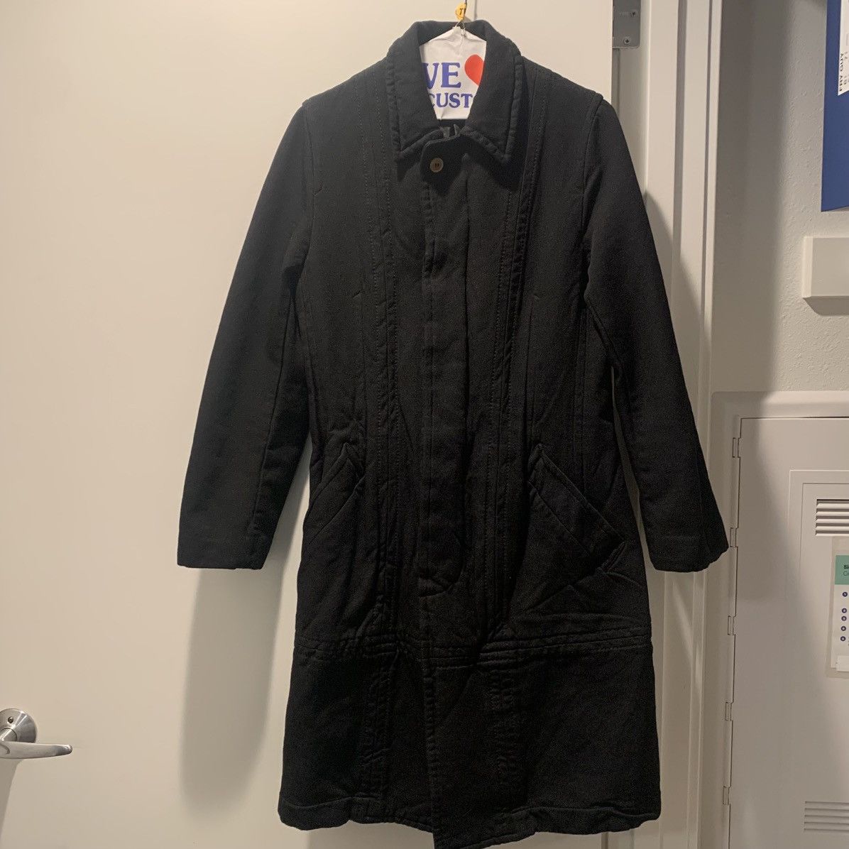 Comme des Garcons A/W 2005 Comme Des Garcons Black Polyester Button Coat Size L / US 10 / IT 46 - 1 Thumbnail