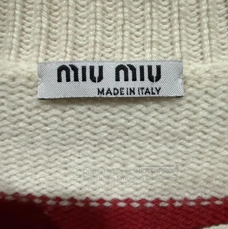 Miu Miu Miu Miu Red and White Striped Wool Sweater . Size XXS / US 00 / IT 34 - 3 Thumbnail
