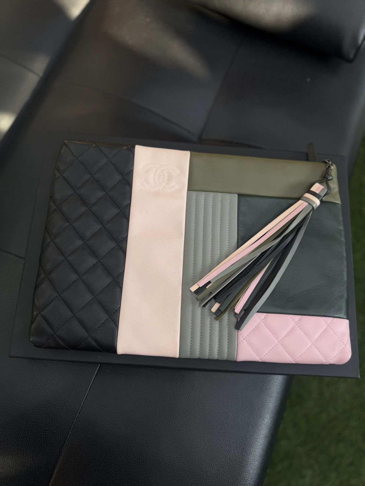 Chanel Chanel Olive & Multicolor Lambskin Patchwork O-Case Size ONE SIZE - 1 Thumbnail