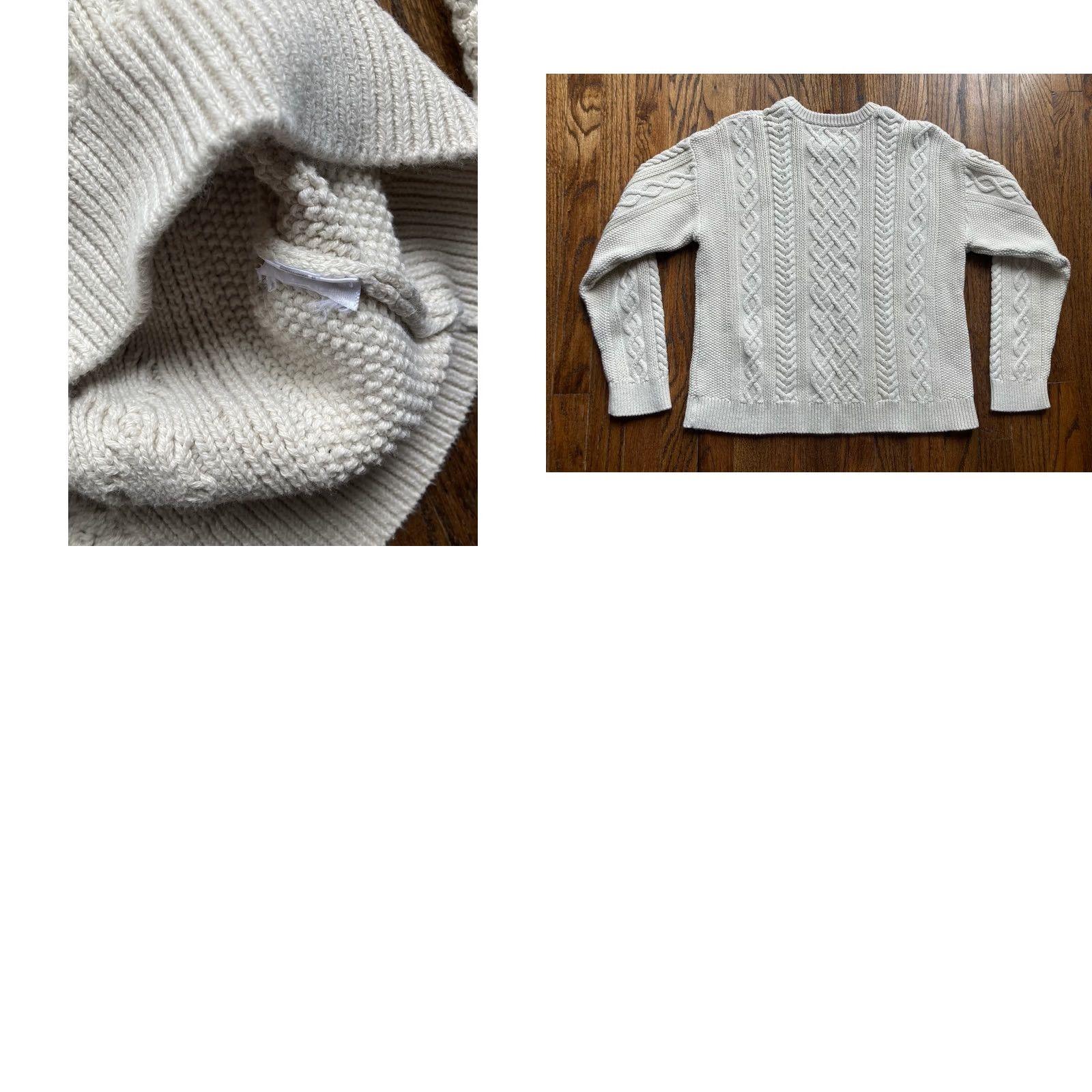J.Crew VINTAGE J.CREW Sweater Womens Large Ivory Cable-Knit Cotton Classic Preppy Pullover L Womens Size L / US 10 / IT 46 - 8 Thumbnail