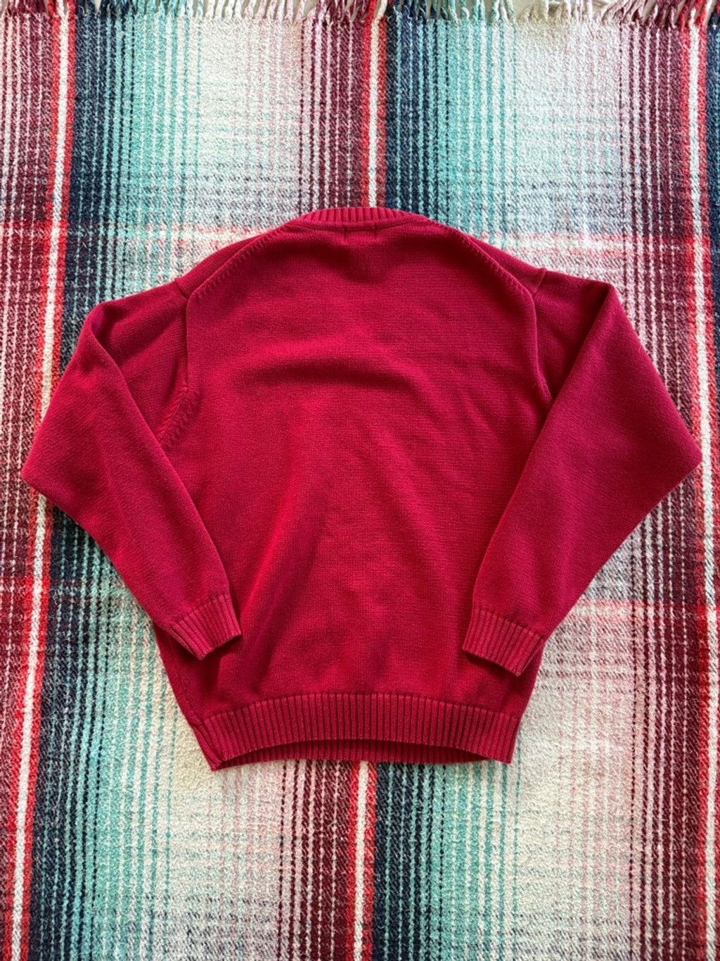 L.L. Bean × Vintage Vintage L.L.Bean V-Neck Cotton Sweater L Red Size US L / EU 52-54 / 3 - 3 Thumbnail