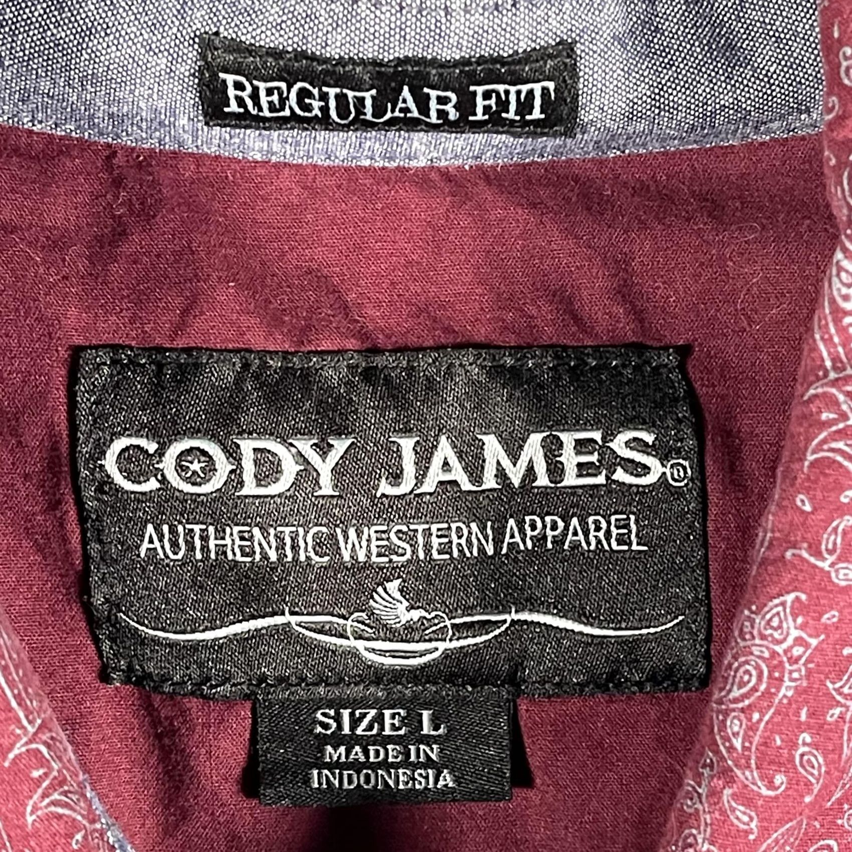 Cody James Cody James Shirt Mens L Red Paisley Western Button-Up Long Sleeve Cowboy Size US L / EU 52-54 / 3 - 4 Thumbnail