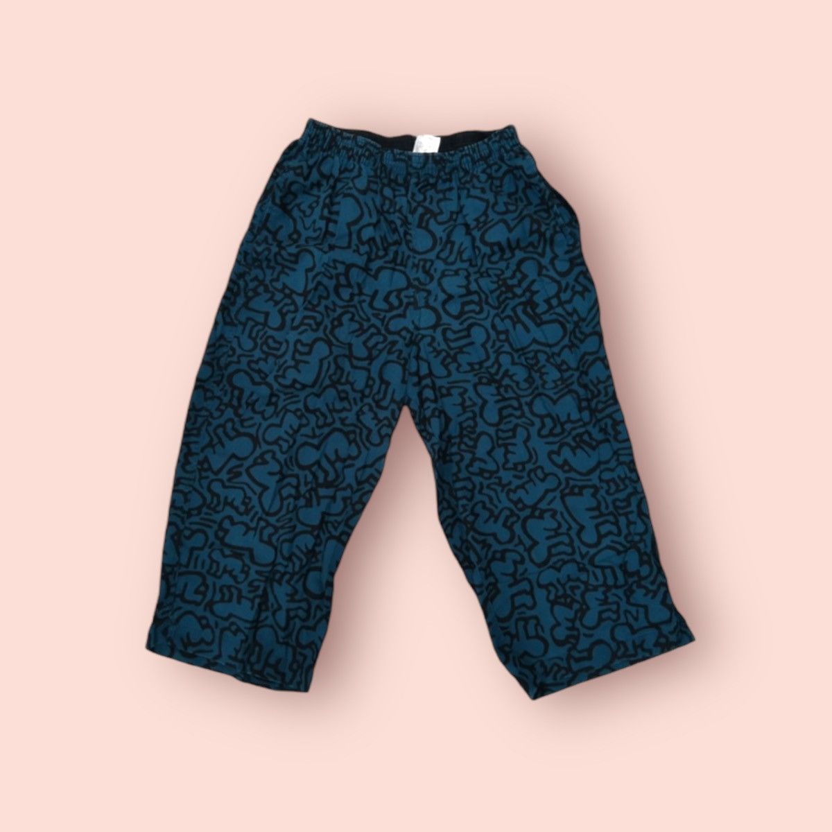 Japanese Brand × Keith Haring × Uniqlo VINTAGE KEITH HARING X UNIQLO FULLPRINT SLEEPWEAR CROP PANTS Size US 30 / EU 46 - 1 Thumbnail