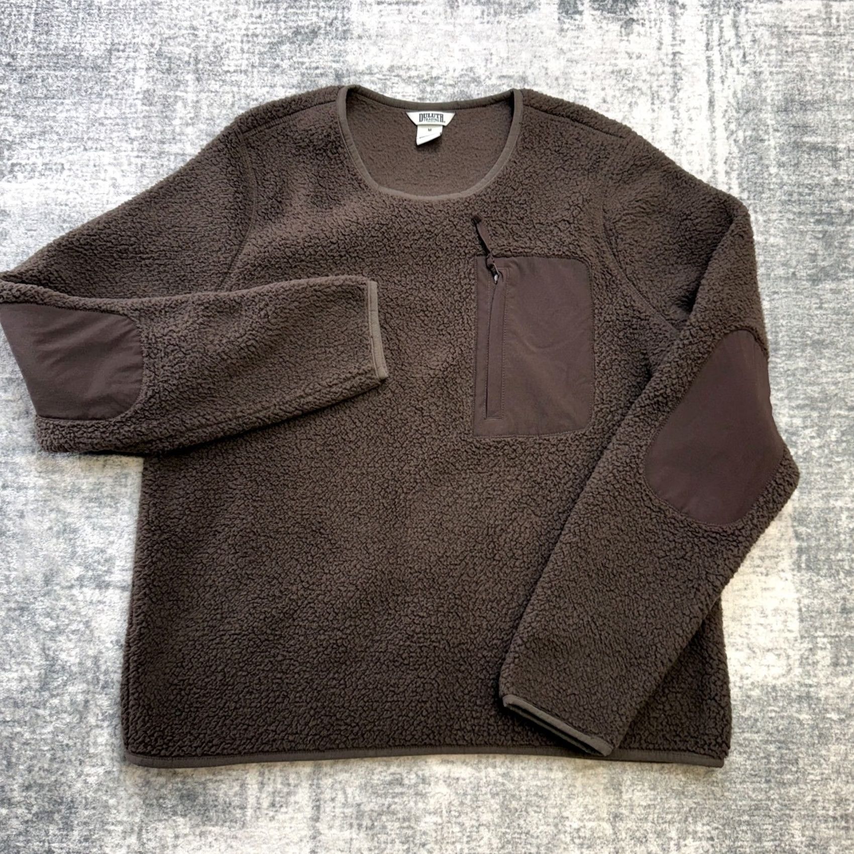 Vintage Duluth Womens Medium Brown Fleece Crewneck Sweater Pullover Casual Pockets Lightweight Knit Nylon Polyester Spandex Regular Size M / US 6-8 / IT 42-44 - 2 Thumbnail