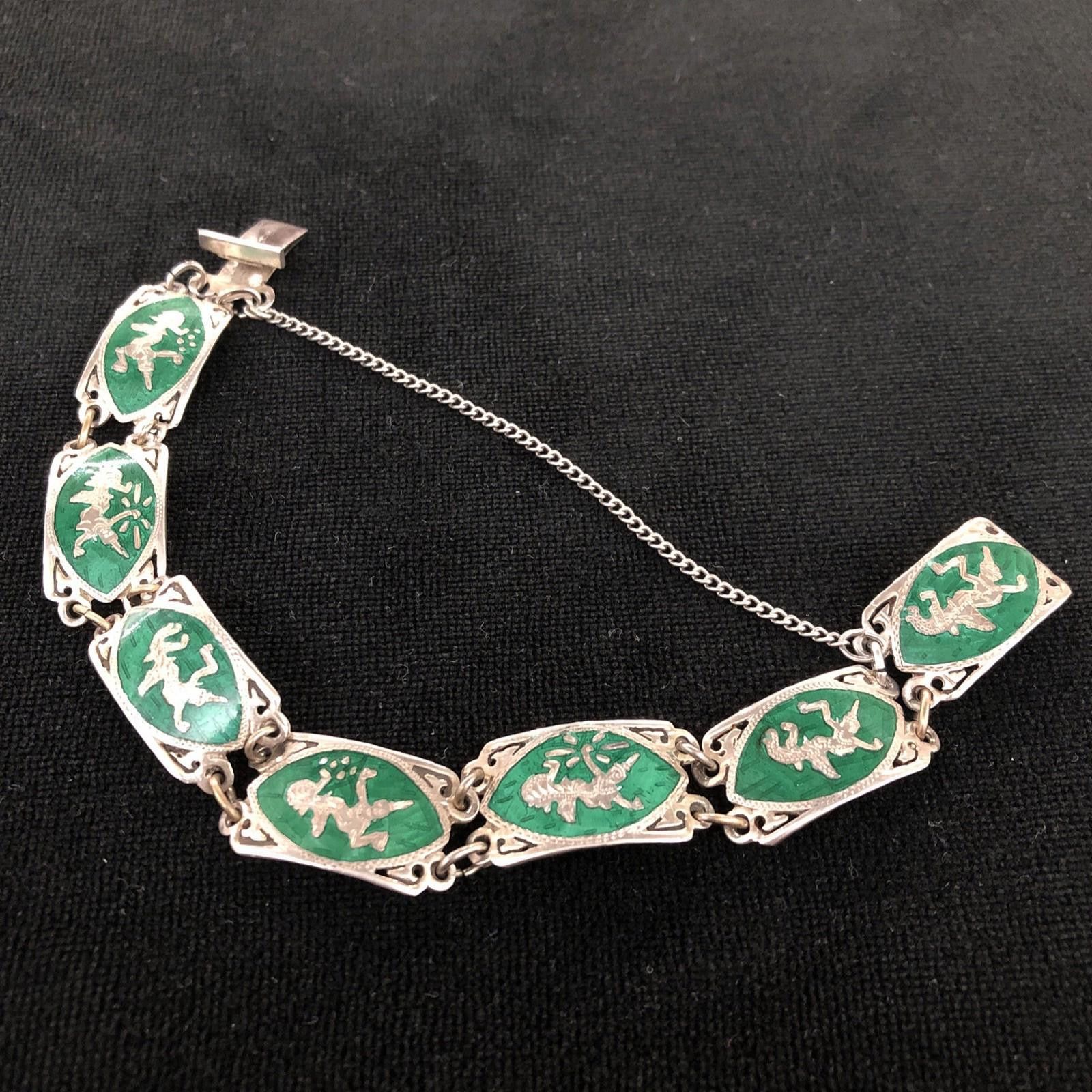 Other SIAM STERLING NIELLO GREEN ENAMEL GODDESS DANCER THAI Size ONE SIZE - 1 Thumbnail
