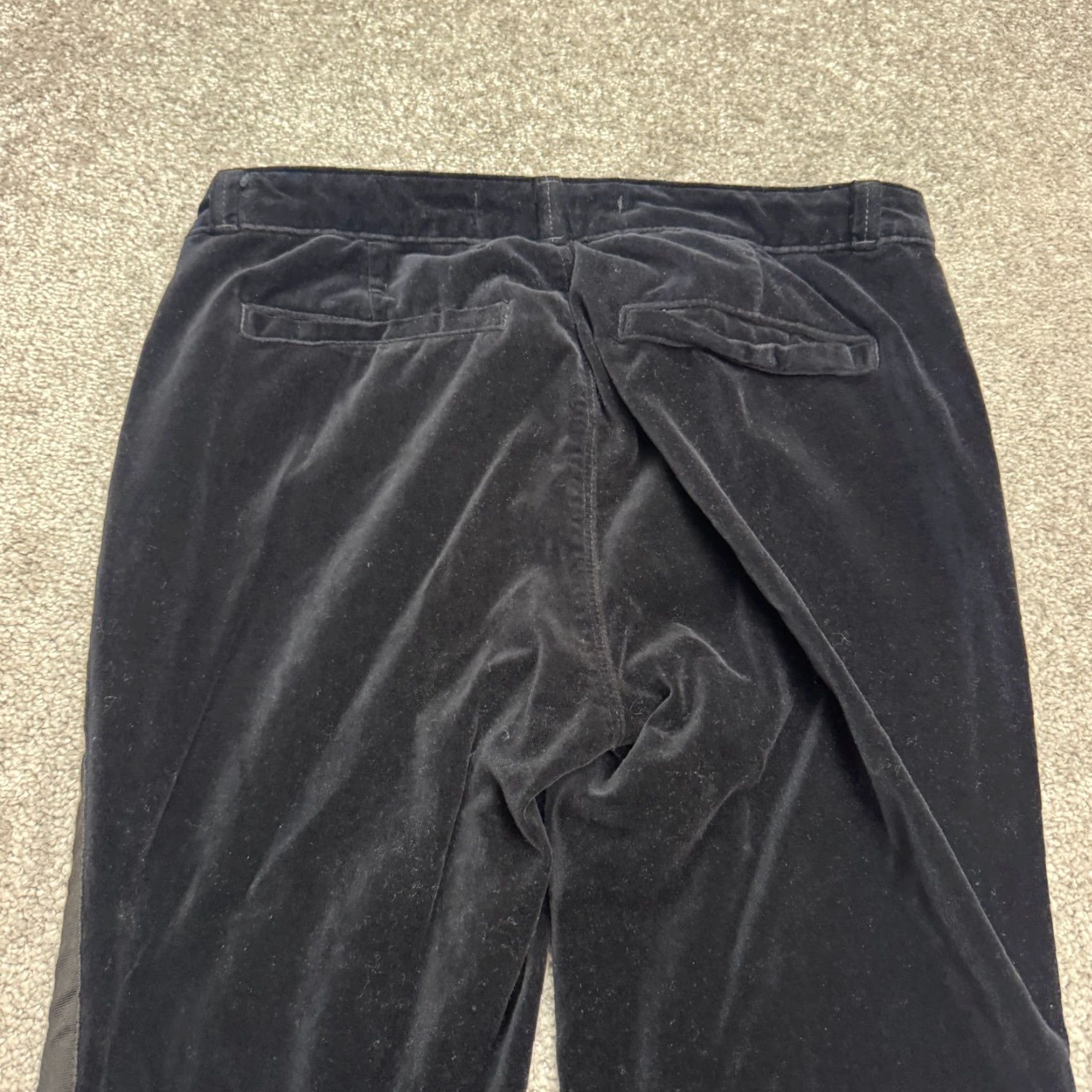 J Brand J Brand Katharine Velvet Tuxedo Striped Trouser Pants Womens 27 Black Mid Rise Size 27" / US 4 / IT 40 - 5 Thumbnail