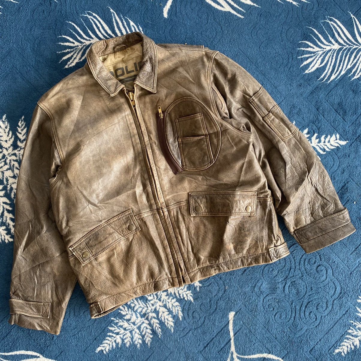 Vintage Leather jacket cow leather police cafe mary’s home cooking Size US M / EU 48-50 / 2 - 1 Thumbnail