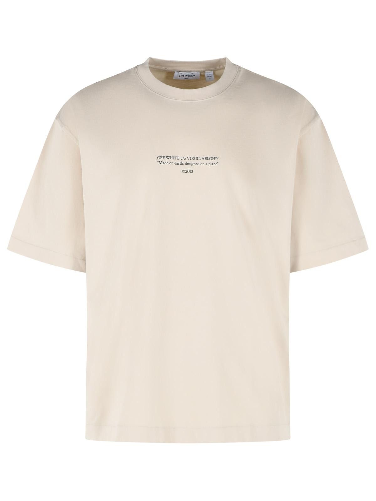 Off-White OFF-WHITE 'Statement' 'Stone' Cotton T-Shirt Size US M / EU 48-50 / 2 - 1 Thumbnail