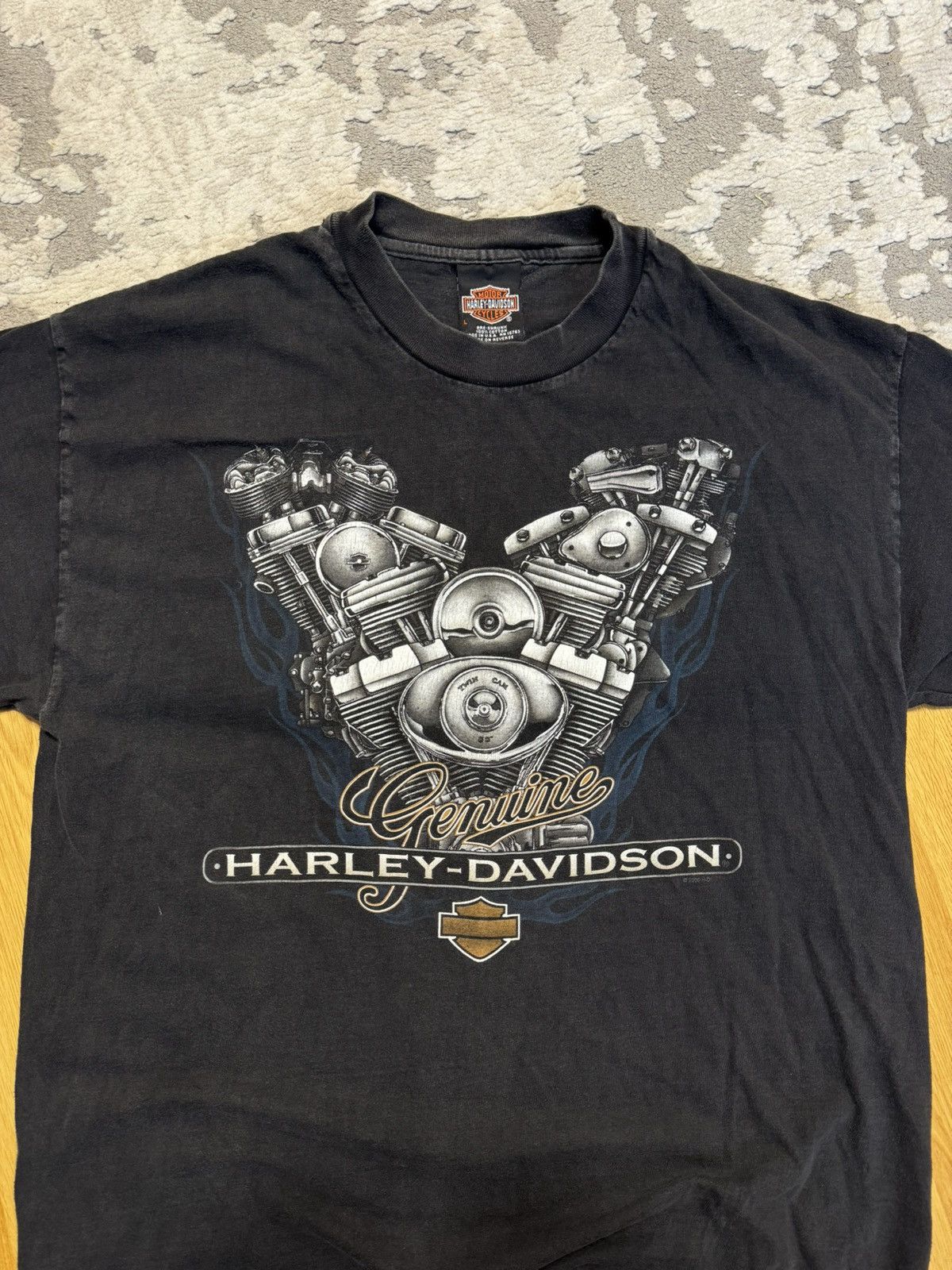 Harley Davidson × Vintage Vintage 2000 Harley Davidson Bauer Millett tee England Size US L / EU 52-54 / 3 - 4 Thumbnail