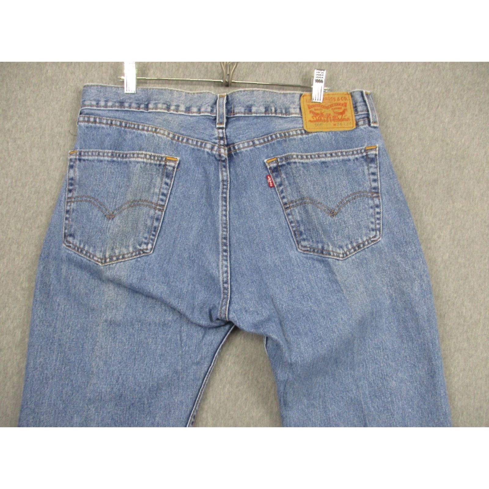 Levi's Levis 505 Jeans Mens 34x34 Blue Denim Straight Leg Zip Fly Classic Pants Size US 34 / EU 50 - 7 Thumbnail