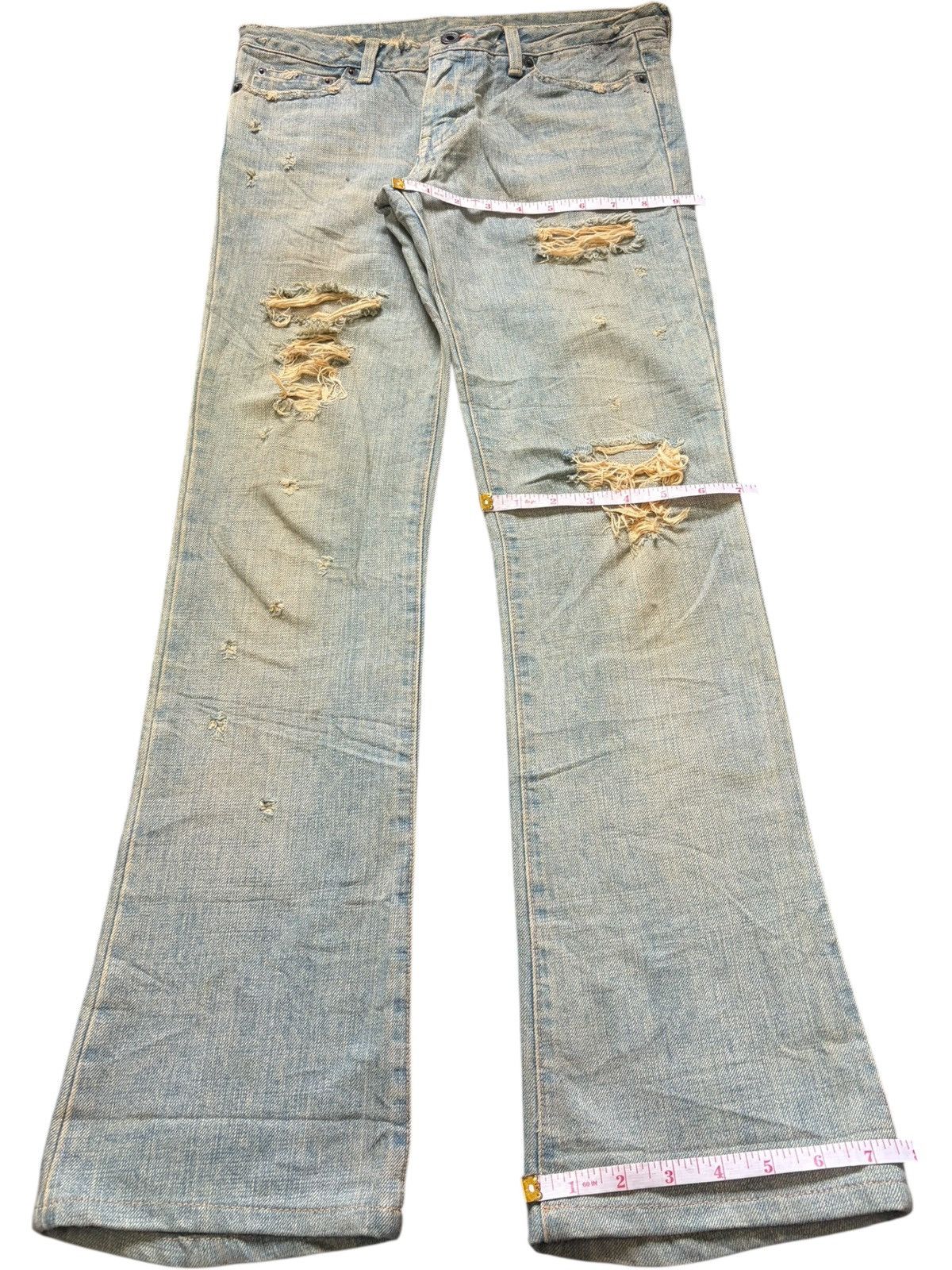 MOUSSY Vintage Japanese Moussy Distressed Flare Jeans Size 29" - 8 Thumbnail