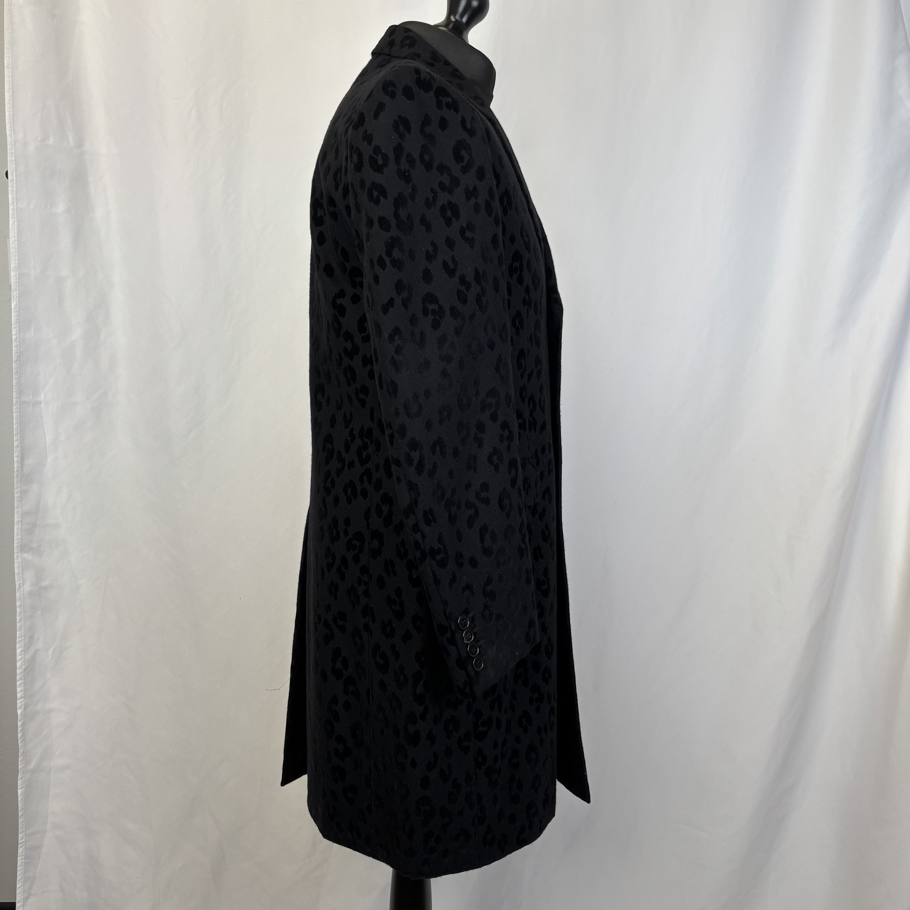 Saint Laurent Paris Saint Laurent Black Leopard Overcoat Size US L / EU 52-54 / 3 - 3 Thumbnail