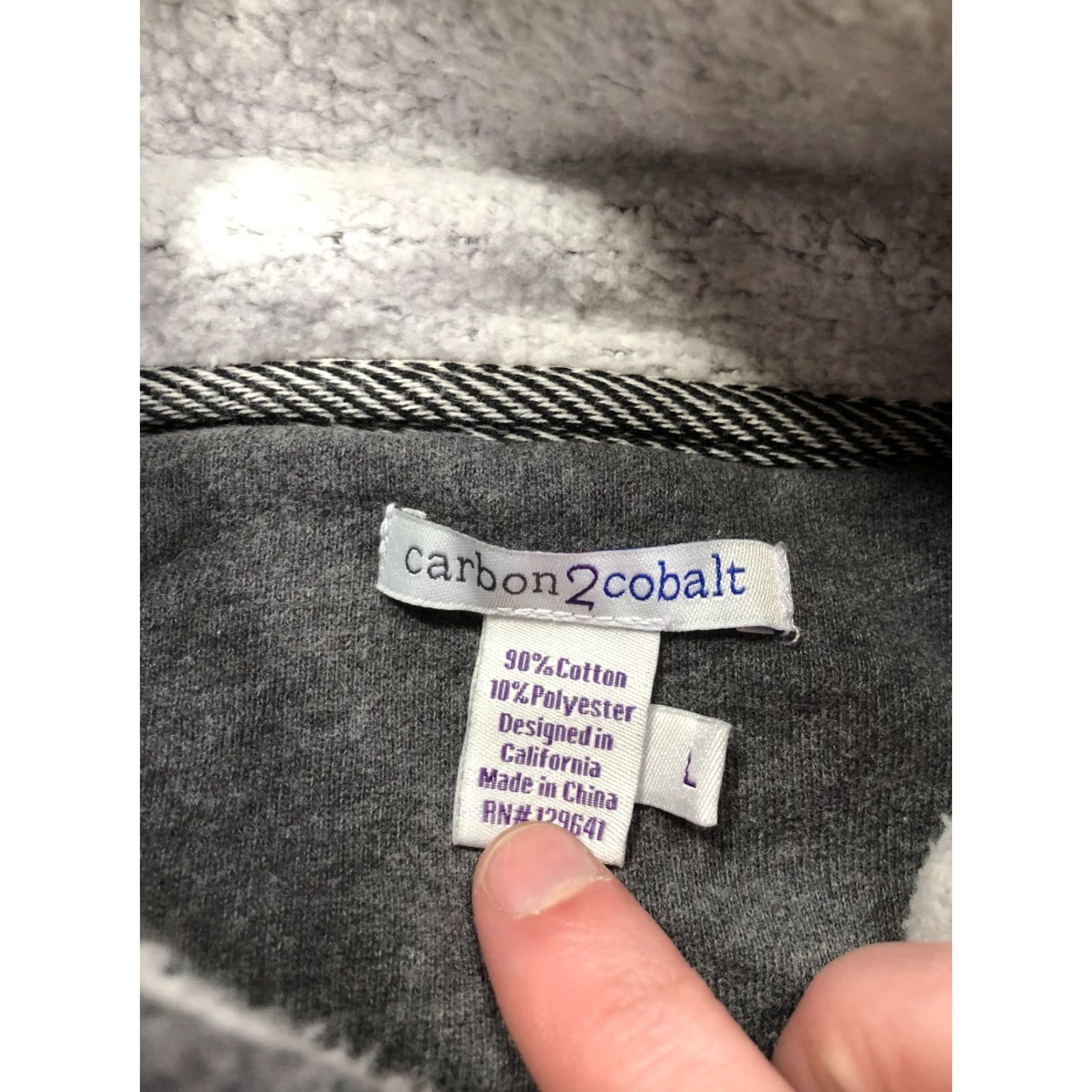 Carbon2Cobalt carbon2cobalt Sweatshirt Mens Large Gray 1/4 Zip Mock Neck Kangaroo Pocket Pullover Fleece Cotton-Polyester Size US L / EU 52-54 / 3 - 7 Thumbnail