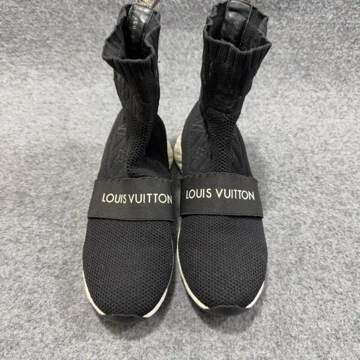 Louis Vuitton Louis Vuitton Black Mid-Cut Sneakers -2508 Size US 5.5 / EU 38 - 2 Thumbnail