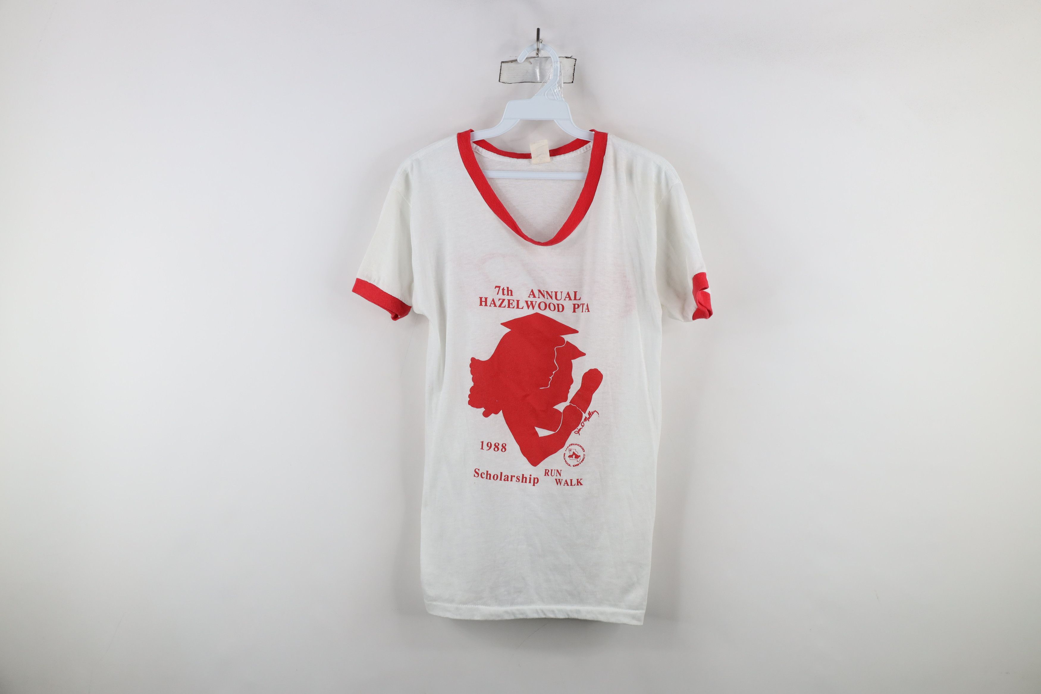 Vintage Vintage 80s Hazelwood Run Walk Coca Cola Ringer T-Shirt US Size M / US 6-8 / IT 42-44 - 1 Thumbnail