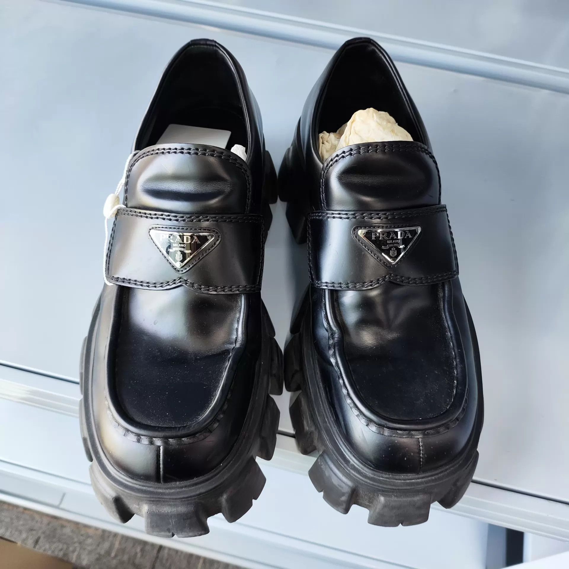 Prada Prada Black Platform Moccasin 41 Size US 8 / EU 41 - 1 Thumbnail