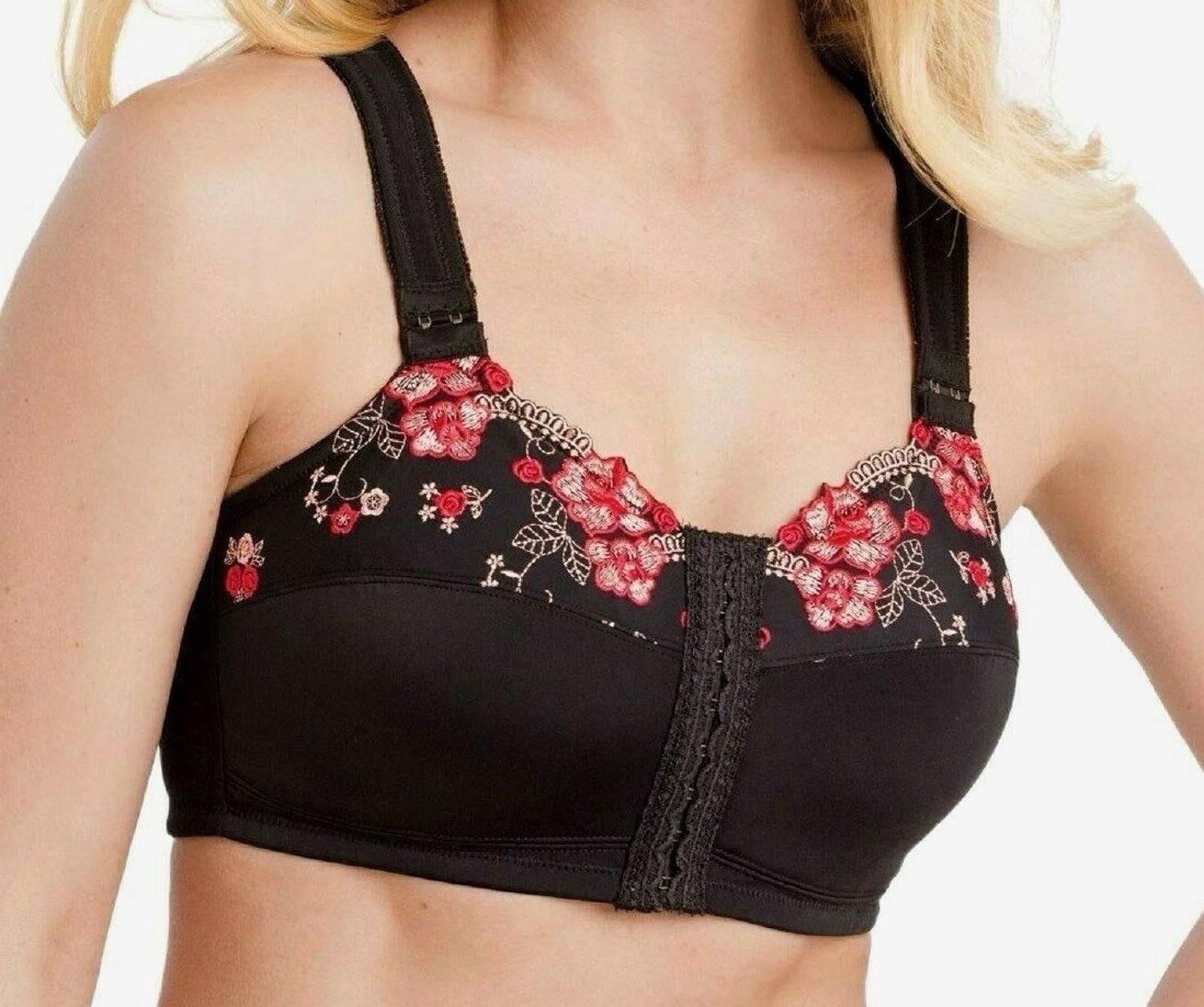 Other Black Floral Embroidered Bra with Lace Detail Size 42/95E Size ONE SIZE - 3 Thumbnail