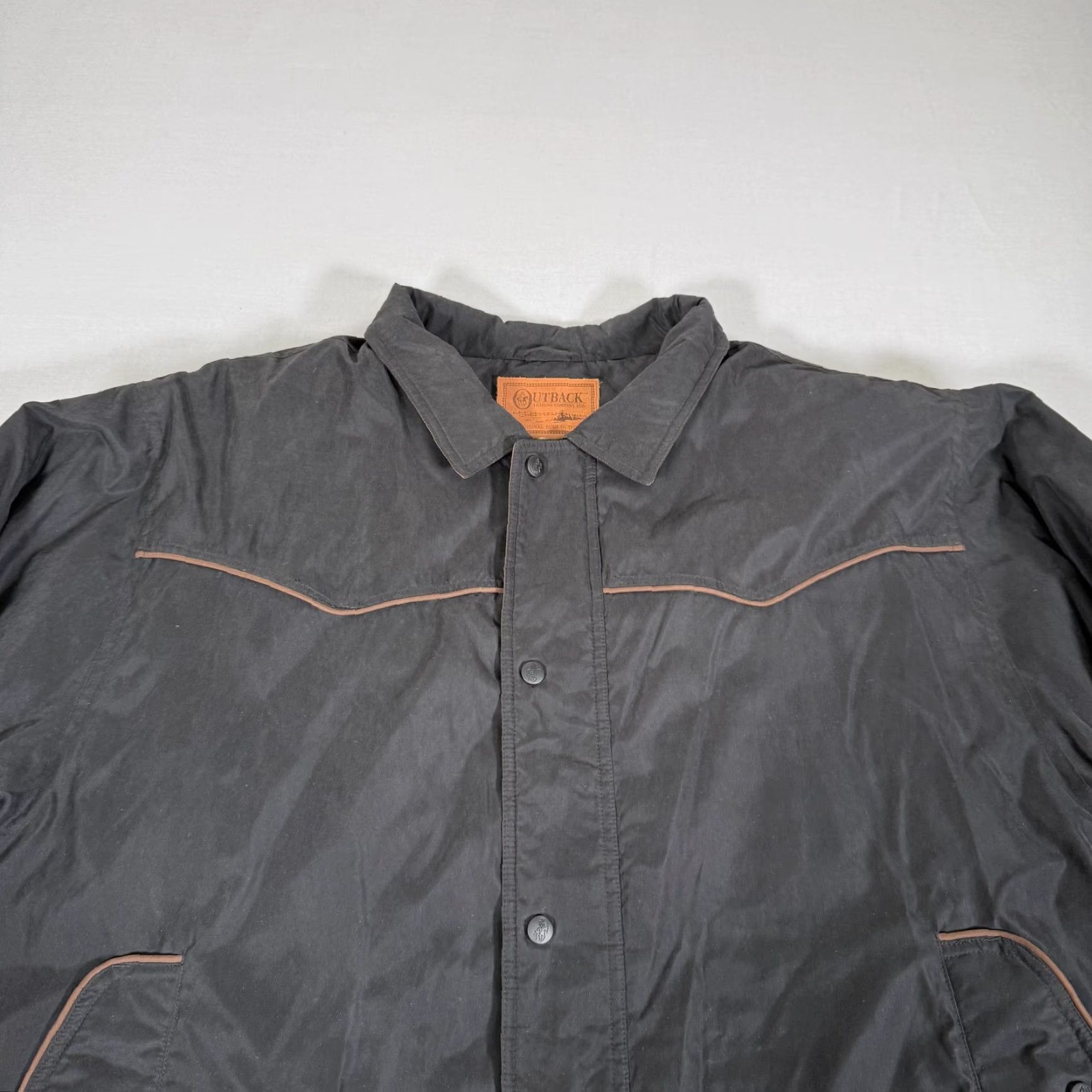 Vintage Outback Trading Jacket 2XL Mens Black Western Down Trailblazer Puffer Cowboy Size 48R - 2 Thumbnail