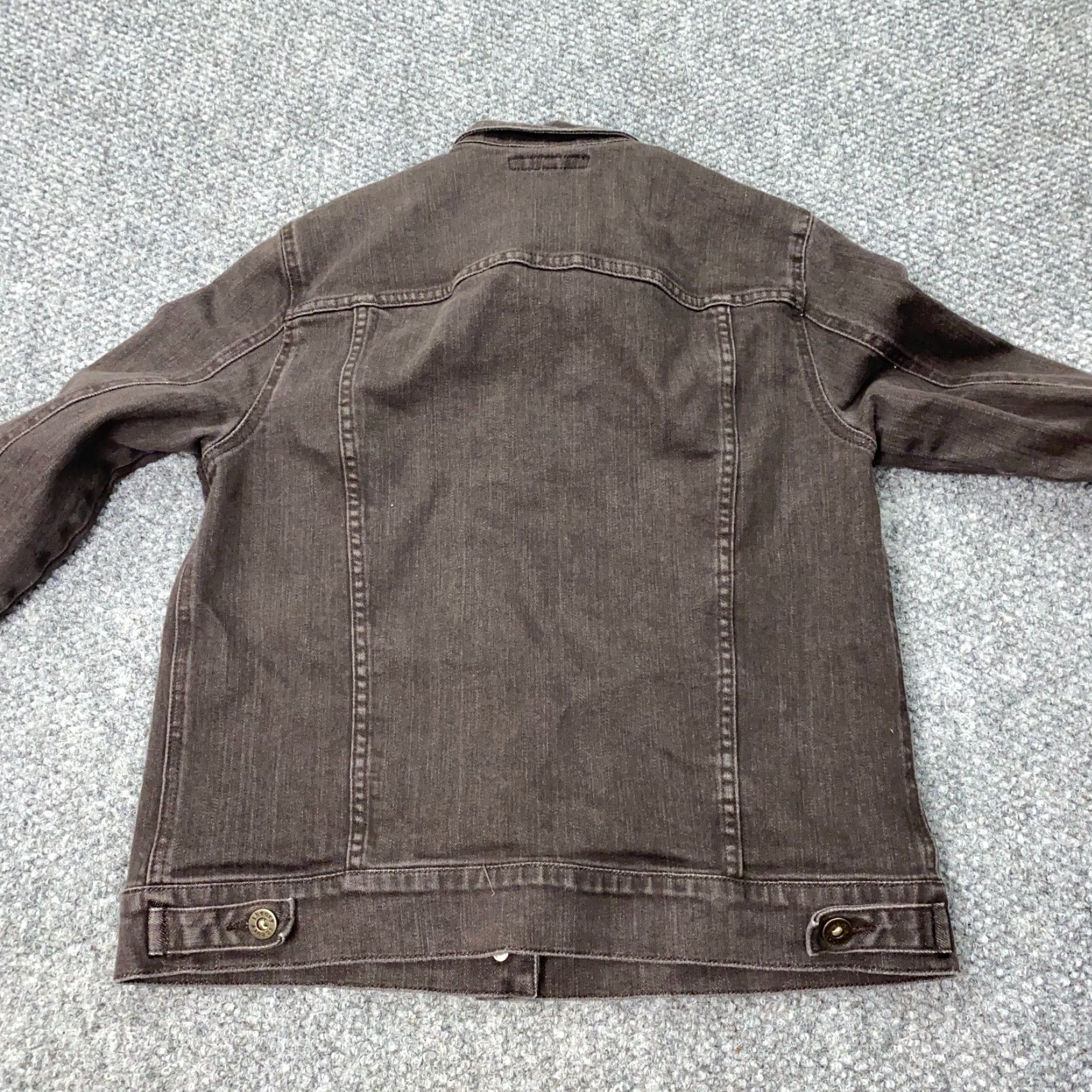 Theory VINTAGE Theory Denim Jacket Women's Large Brown Cotton Trucker Classic Basic Coat Fall Spring Summer Winter Size L / US 10 / IT 46 - 5 Thumbnail