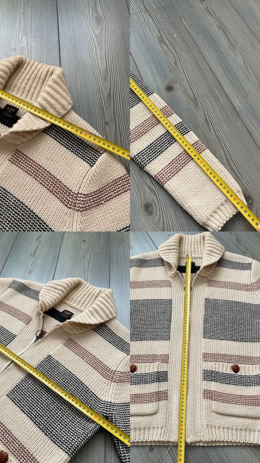 Lee Lee 101 Shawl Neck Knit Wool Cardigan M Size US M / EU 48-50 / 2 - 18 Thumbnail